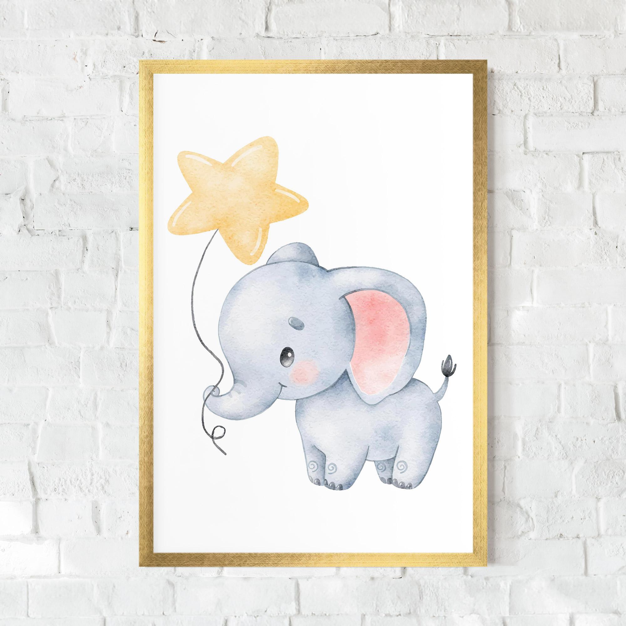 Рамкиран постер Baby Elephant Kids mockup 0
