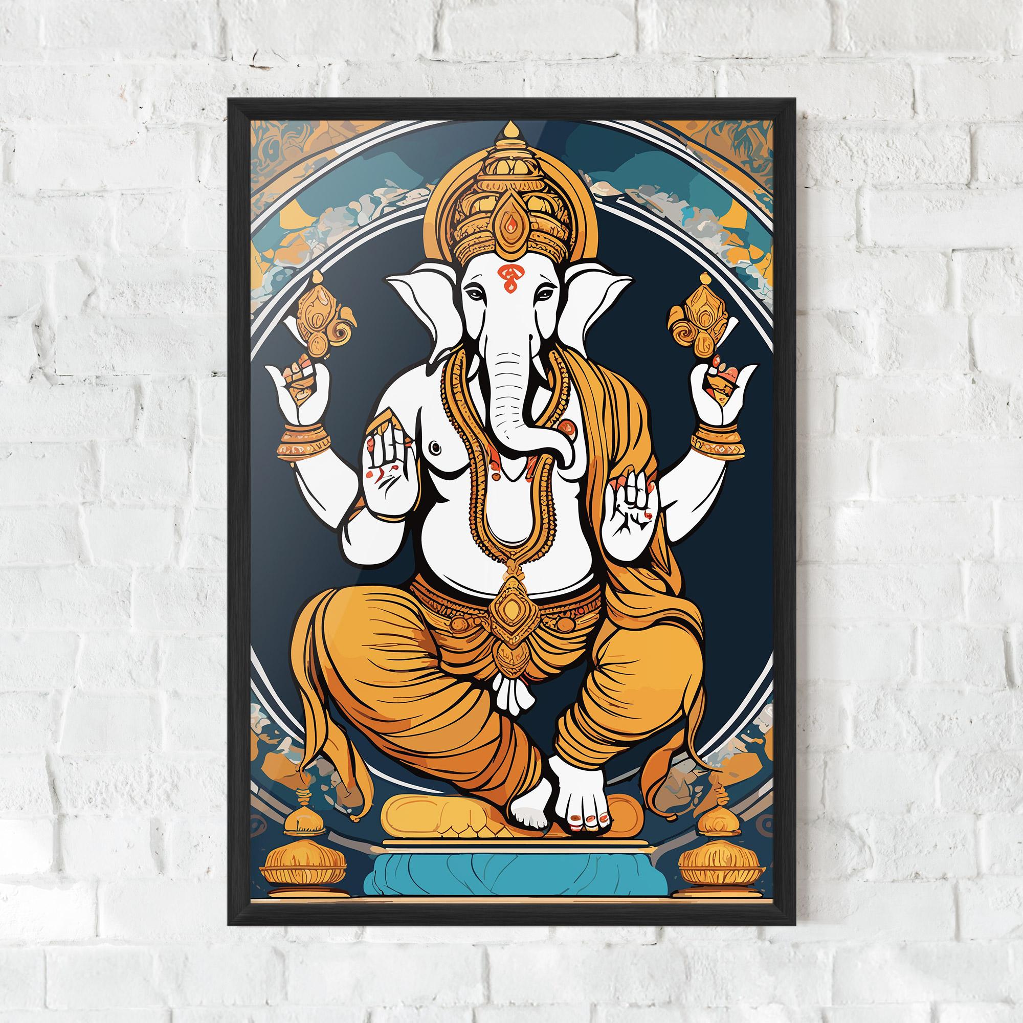 Рамкиран постер Gold Ganpati mockup 0