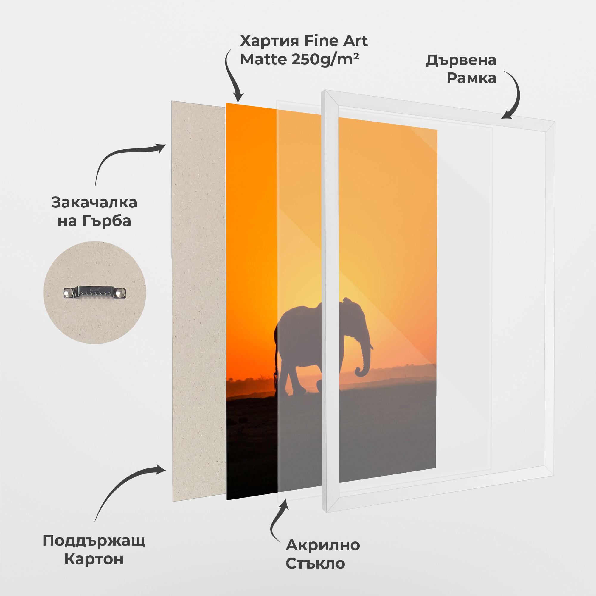 Рамкиран постер Beautiful Elephant mockup 1