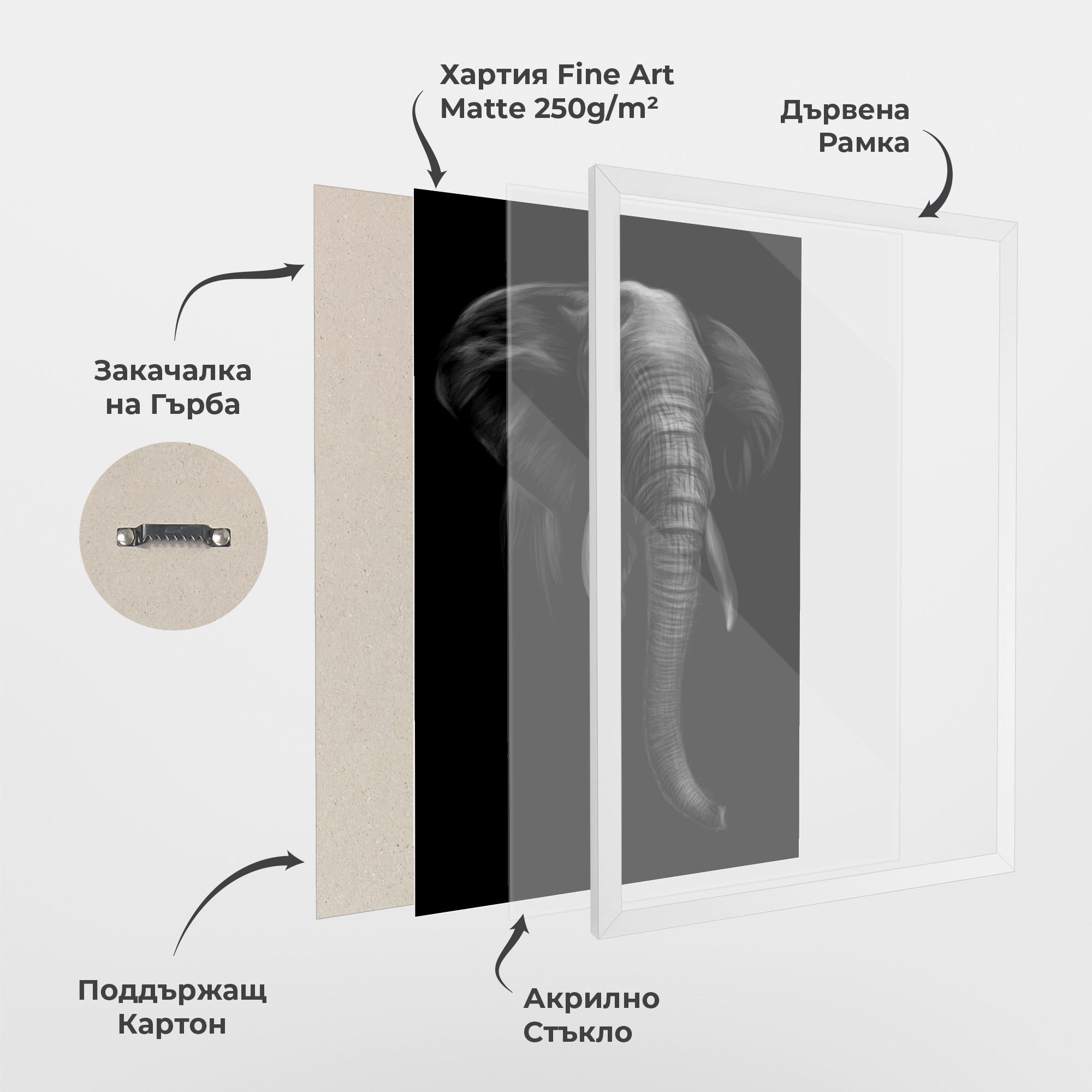 Рамкиран постер Elephant Head mockup 1