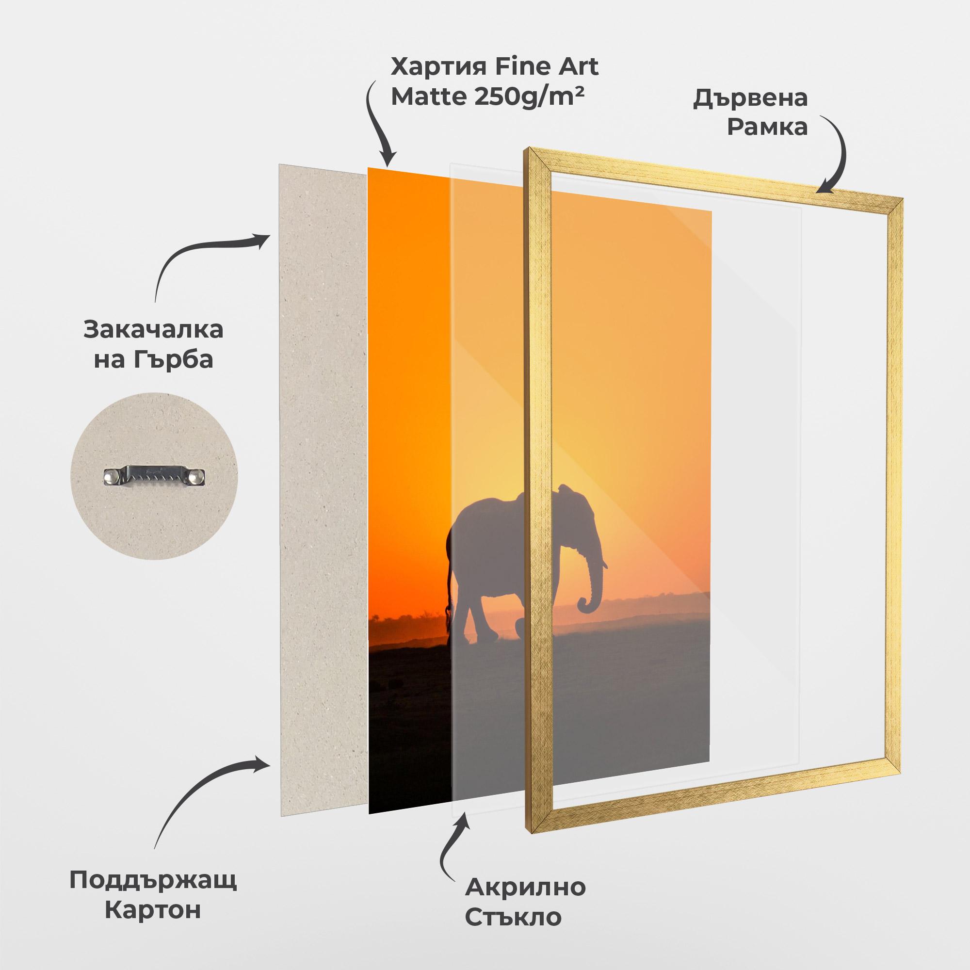 Рамкиран постер Beautiful Elephant mockup 1