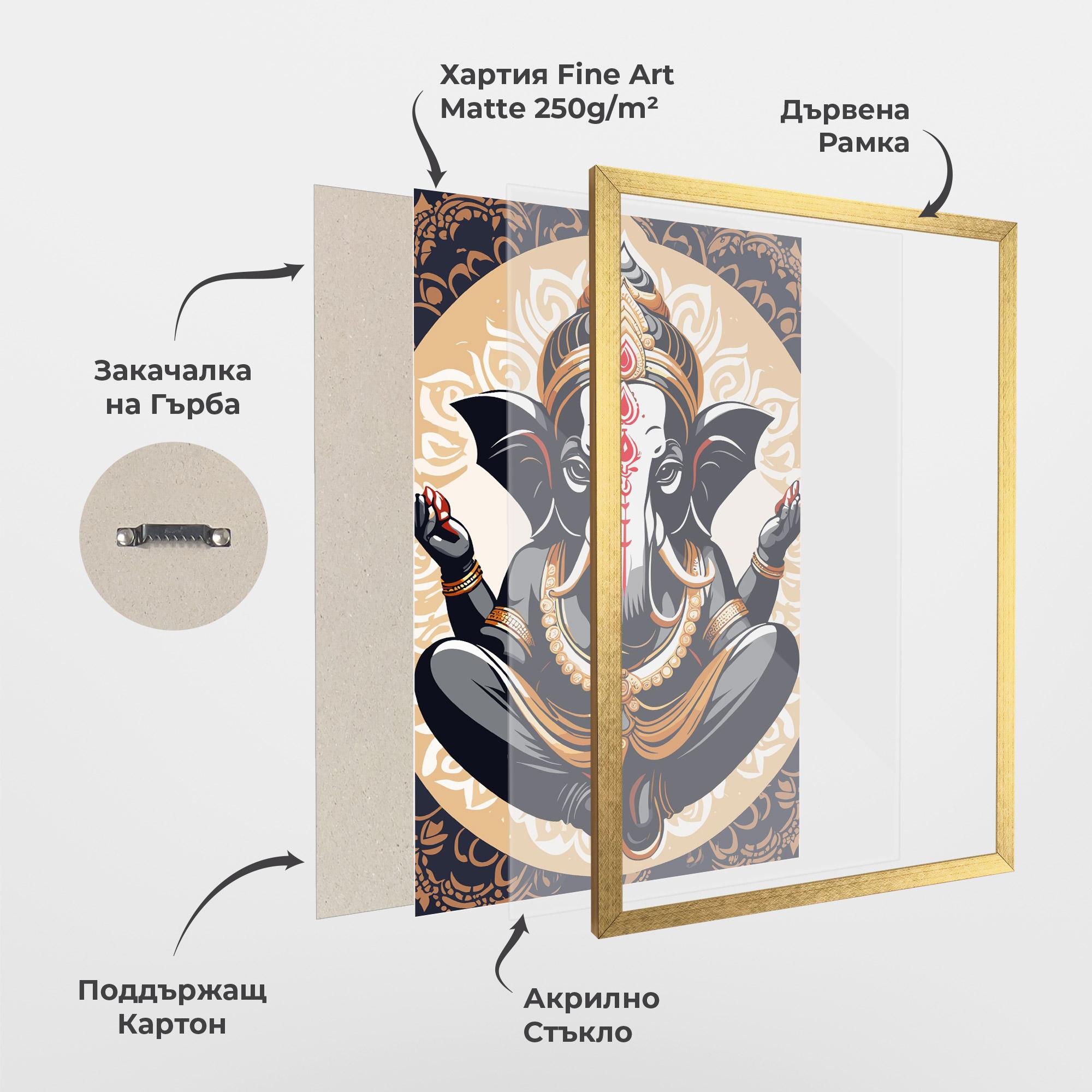 Рамкиран постер Elefant Color Mix mockup 1