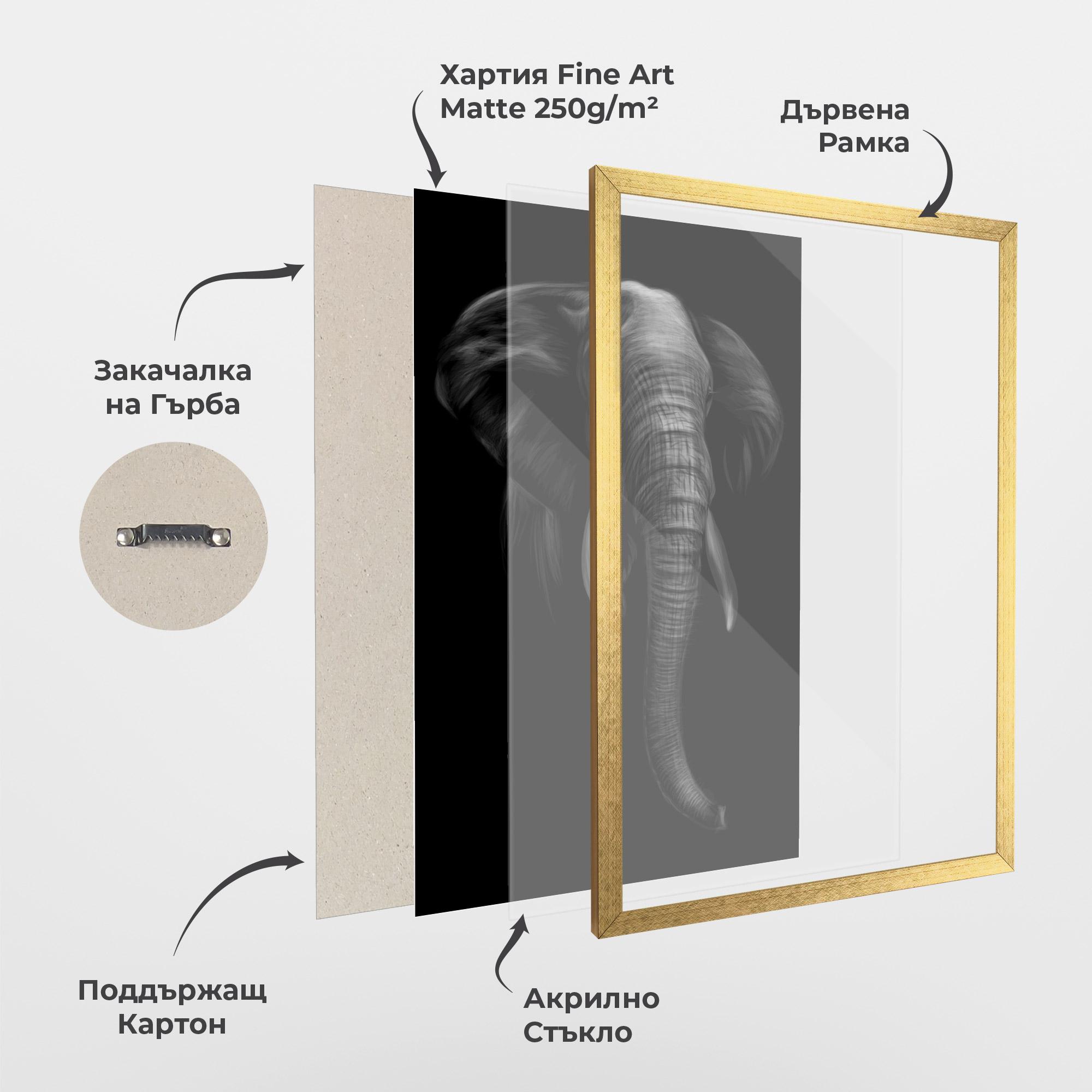 Рамкиран постер Elephant Head mockup 1