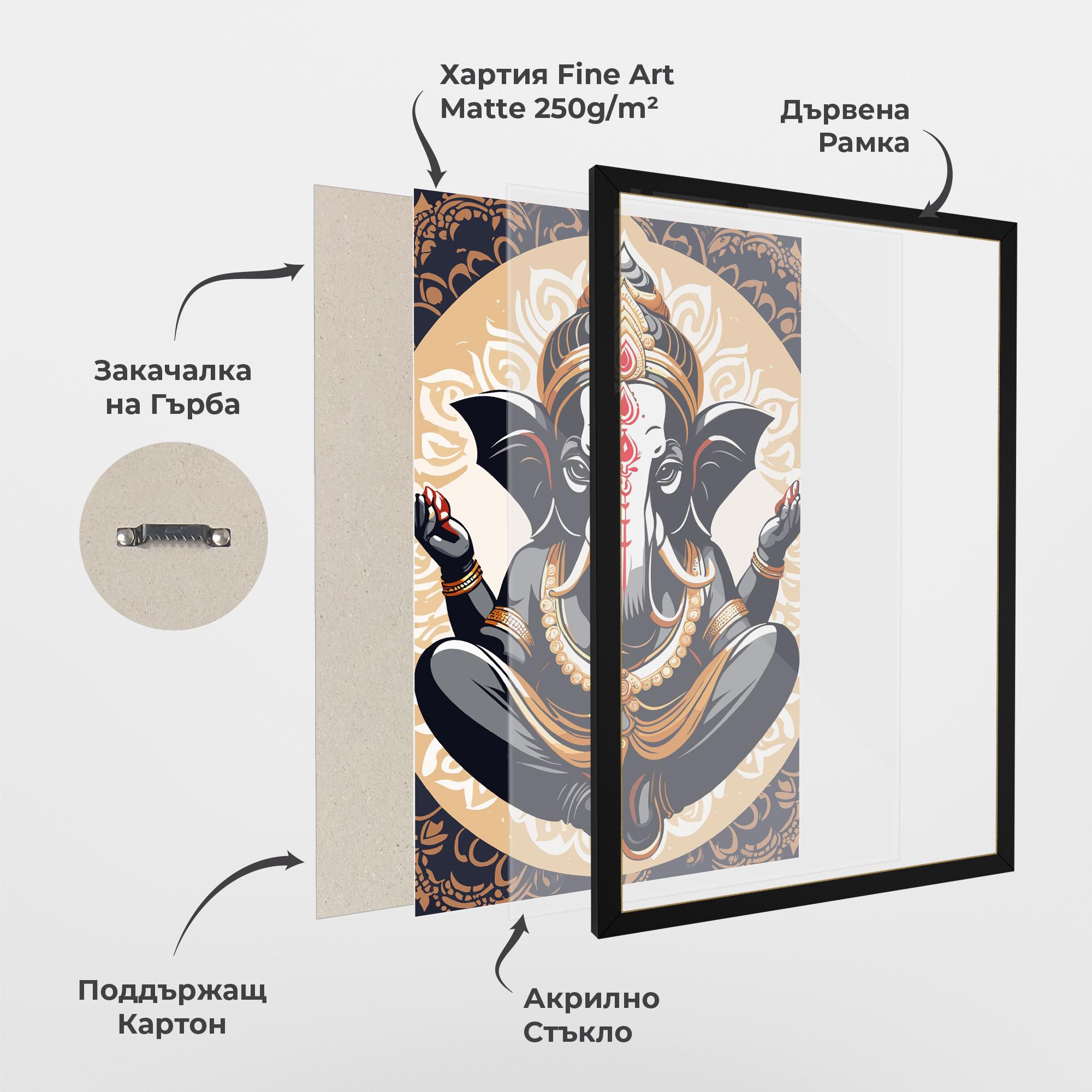 Рамкиран постер Elefant Color Mix mockup 1