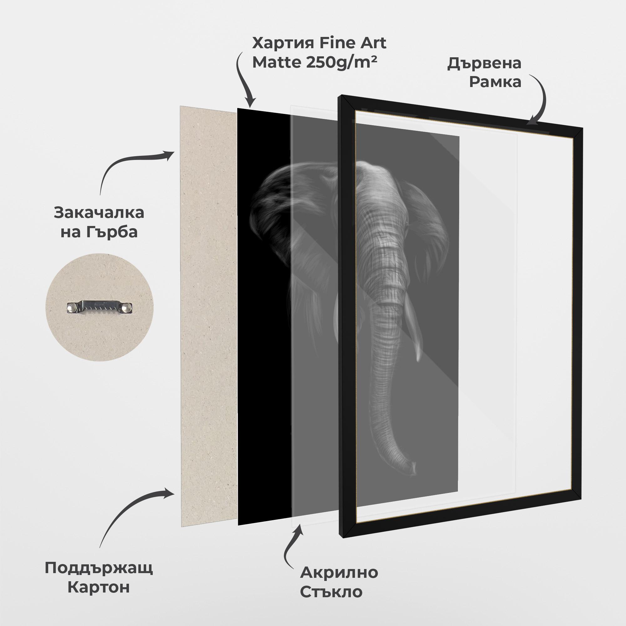 Рамкиран постер Elephant Head mockup 1