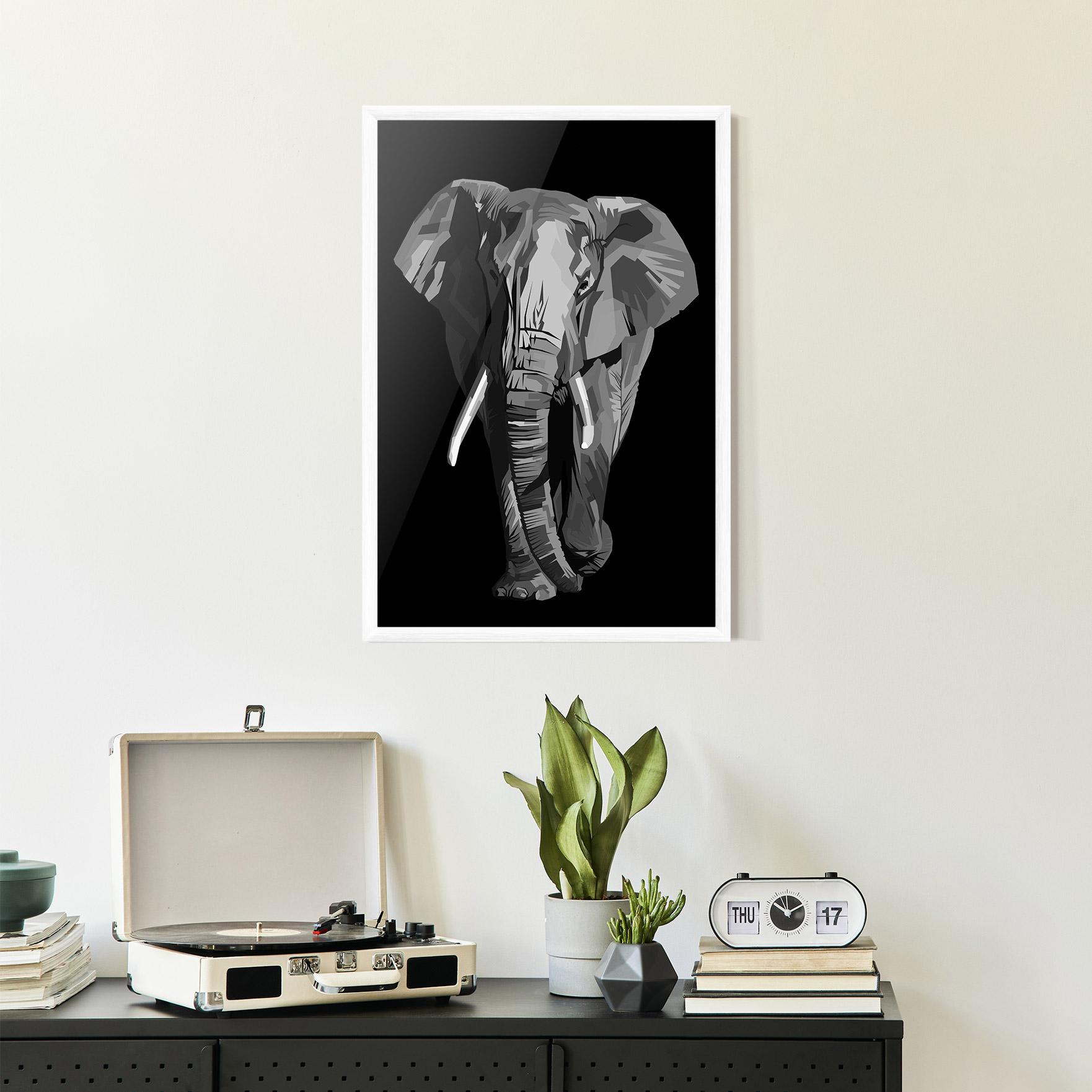 Рамкиран постер Beautiful Grey Elephant mockup 2