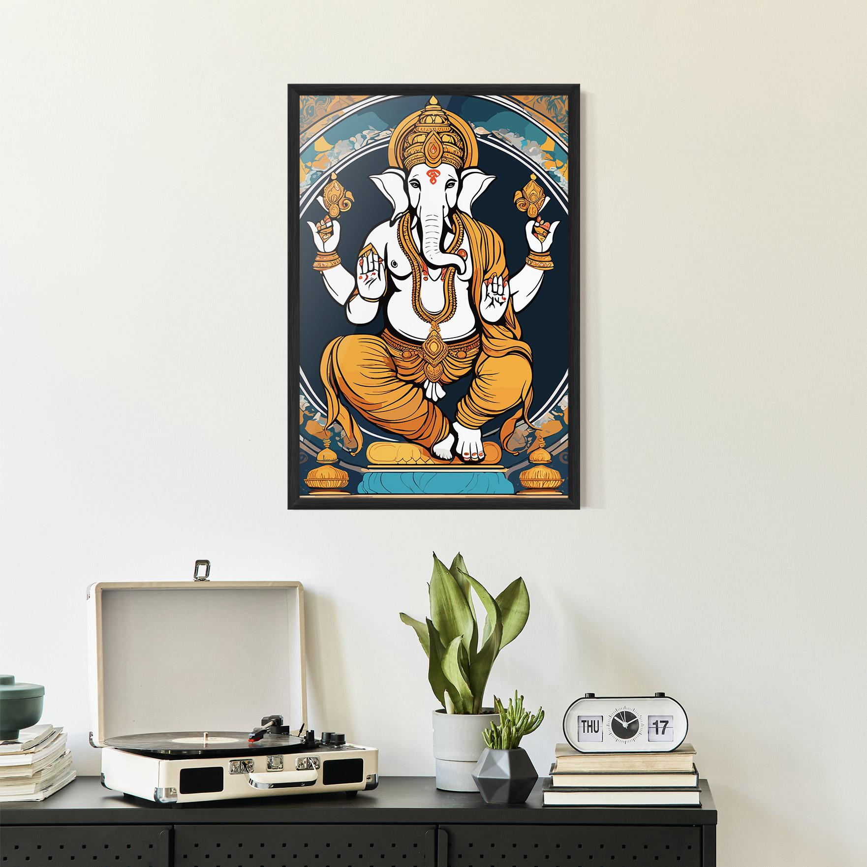 Рамкиран постер Gold Ganpati mockup 2