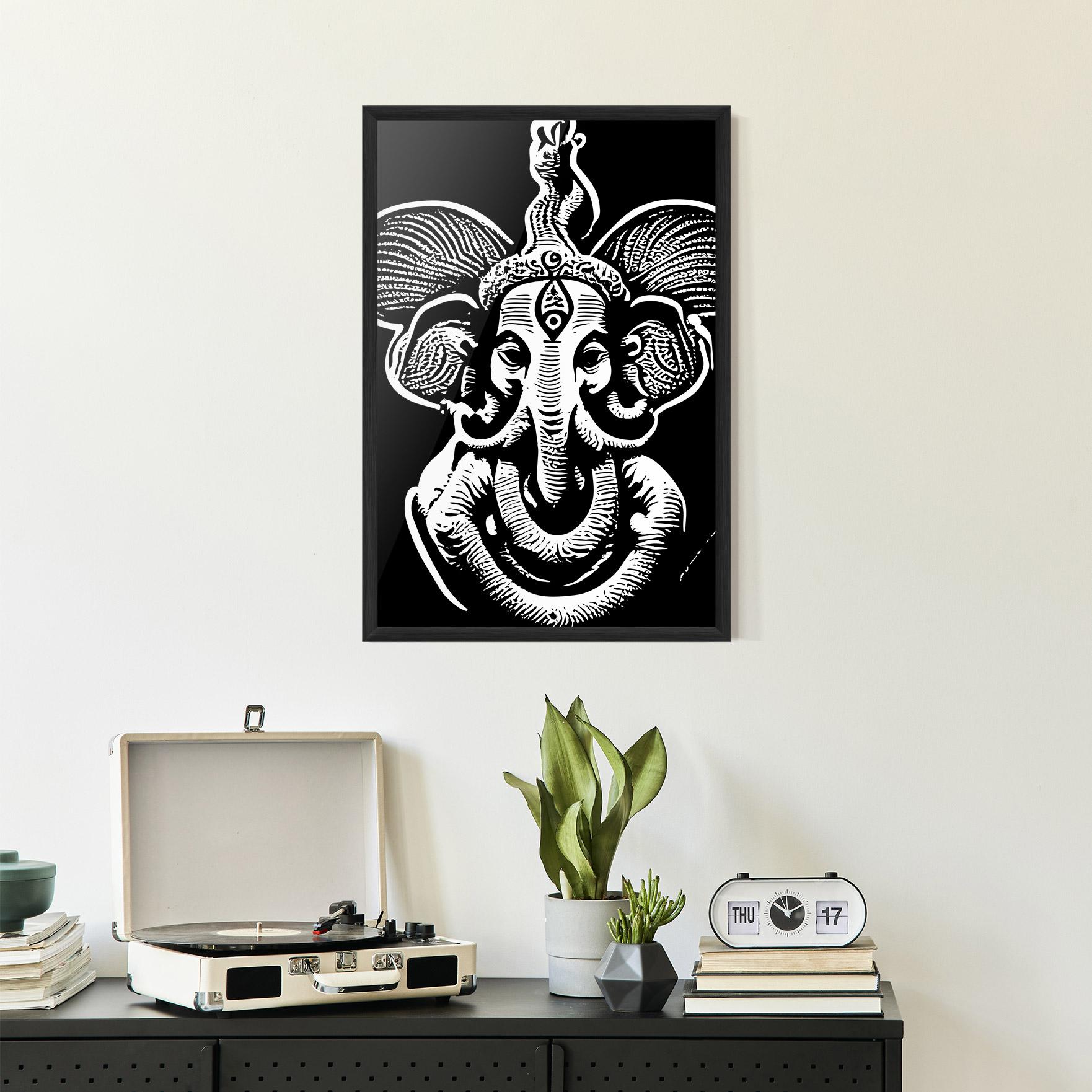 Рамкиран постер White Head Elephant mockup 2