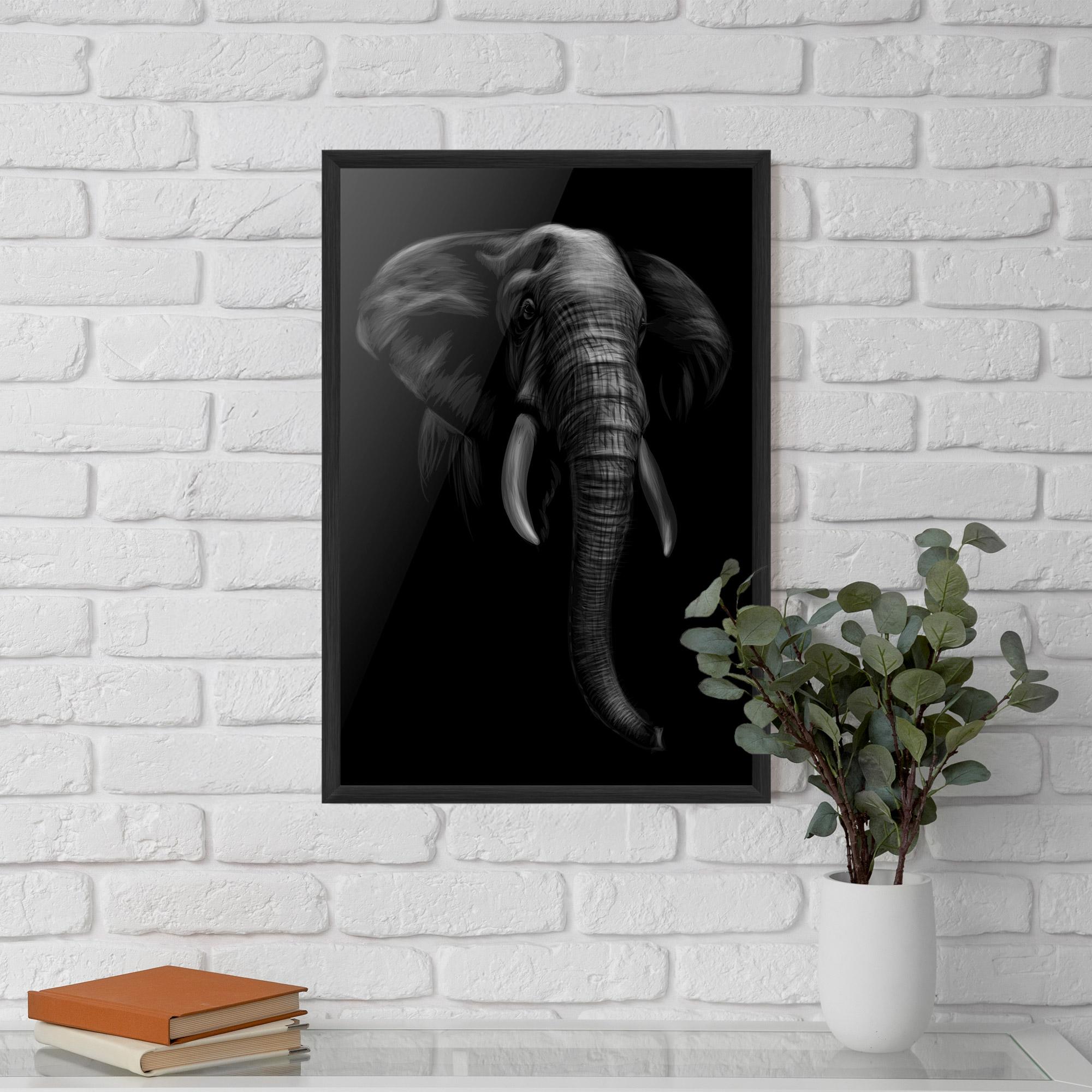 Рамкиран постер Elephant Head mockup 5