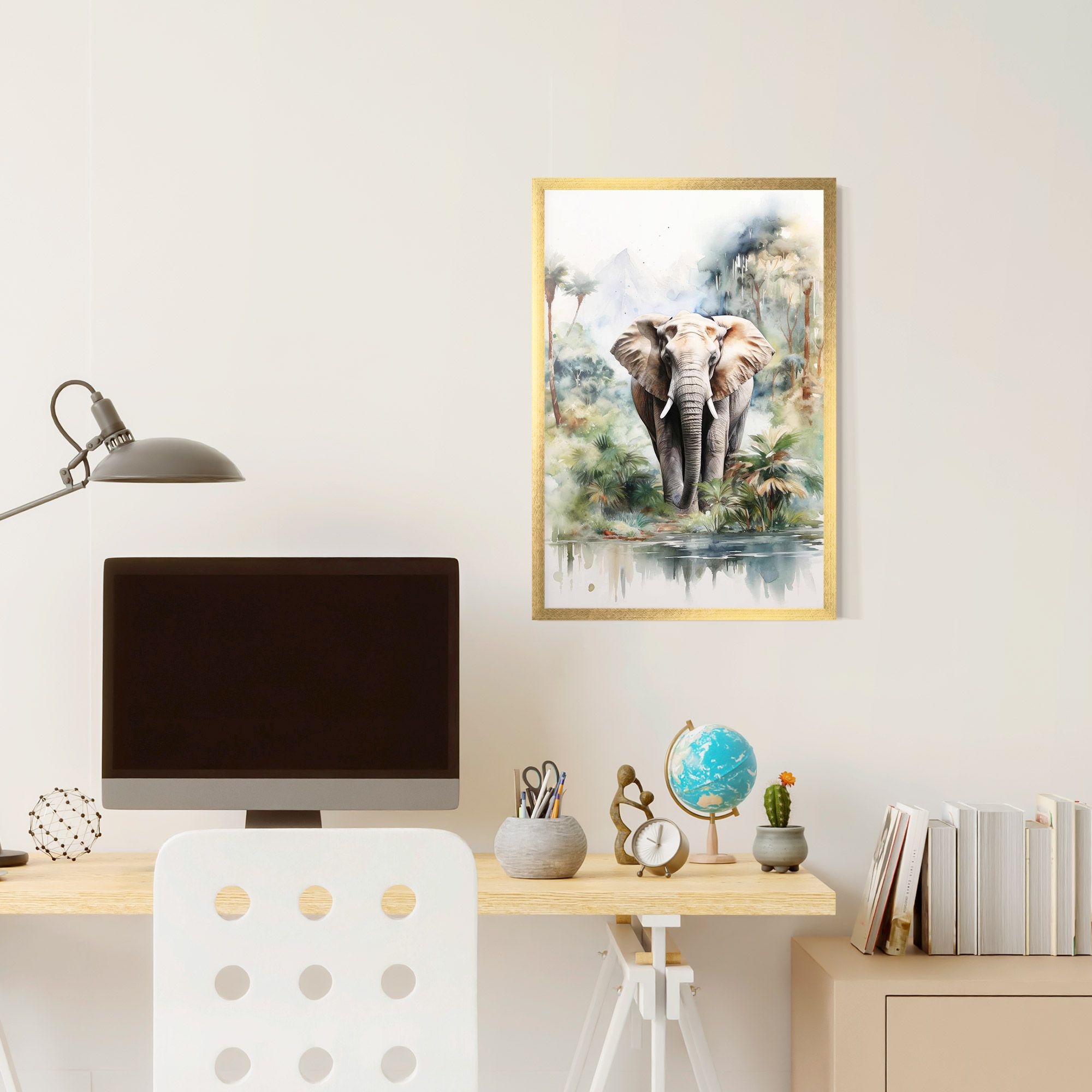 Wild Watercolor Elephant mockup 6