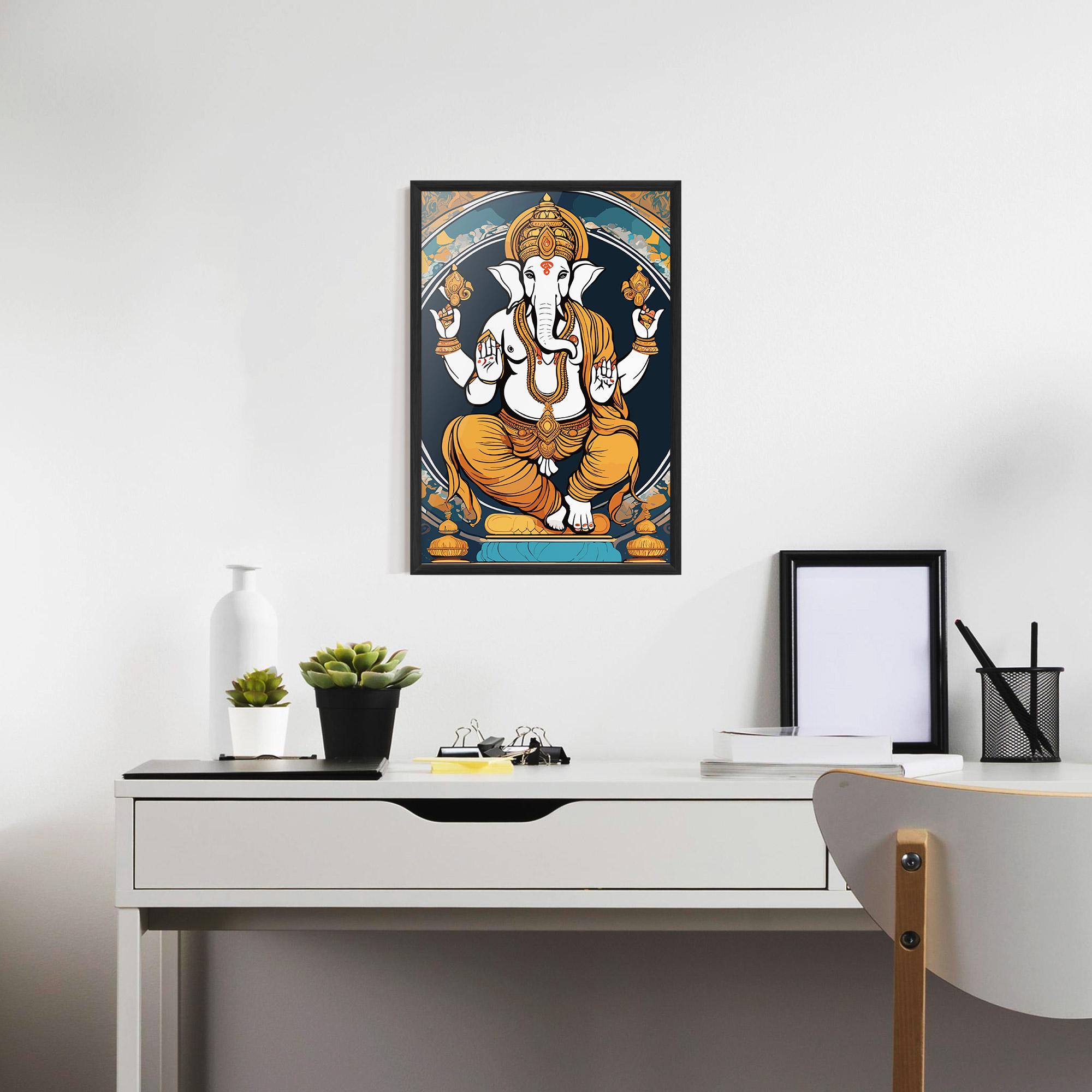 Рамкиран постер Gold Ganpati mockup 7