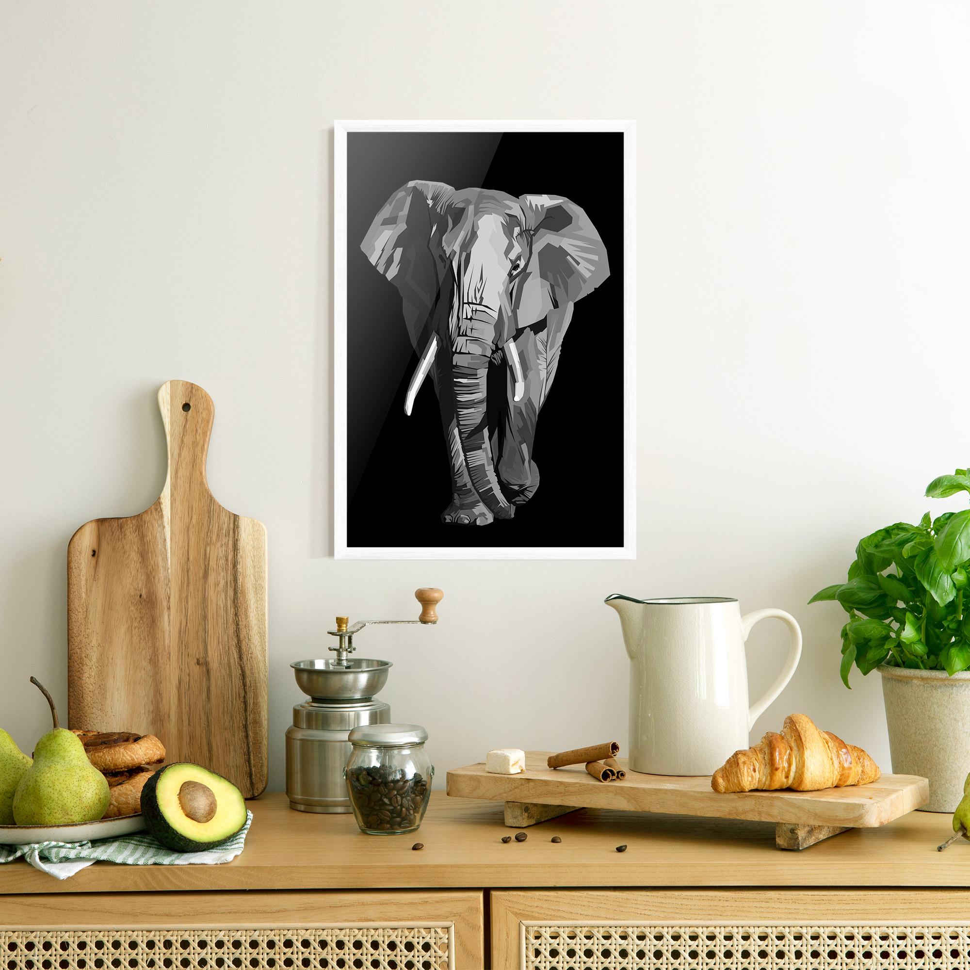Рамкиран постер Beautiful Grey Elephant mockup 8
