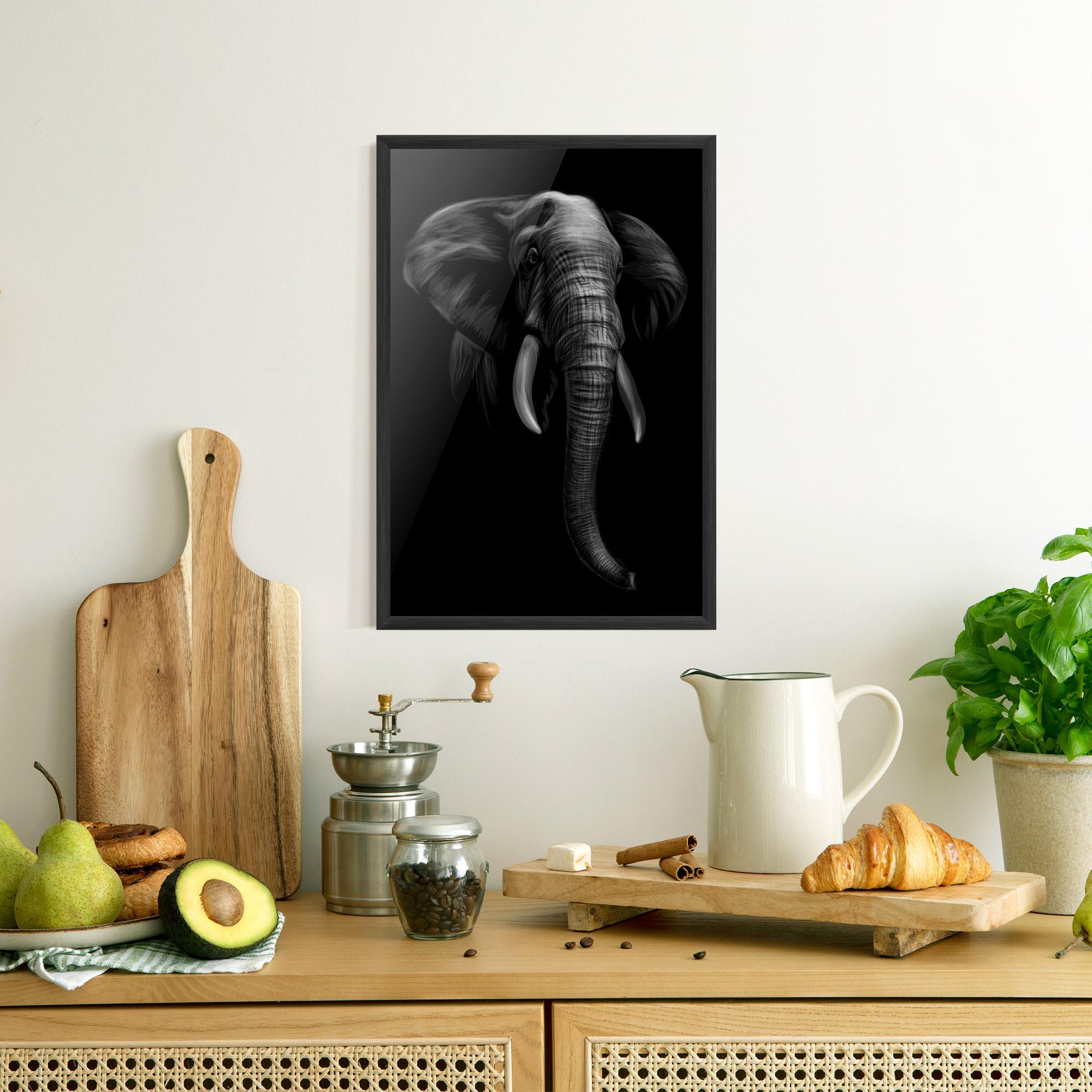 Рамкиран постер Elephant Head mockup 8