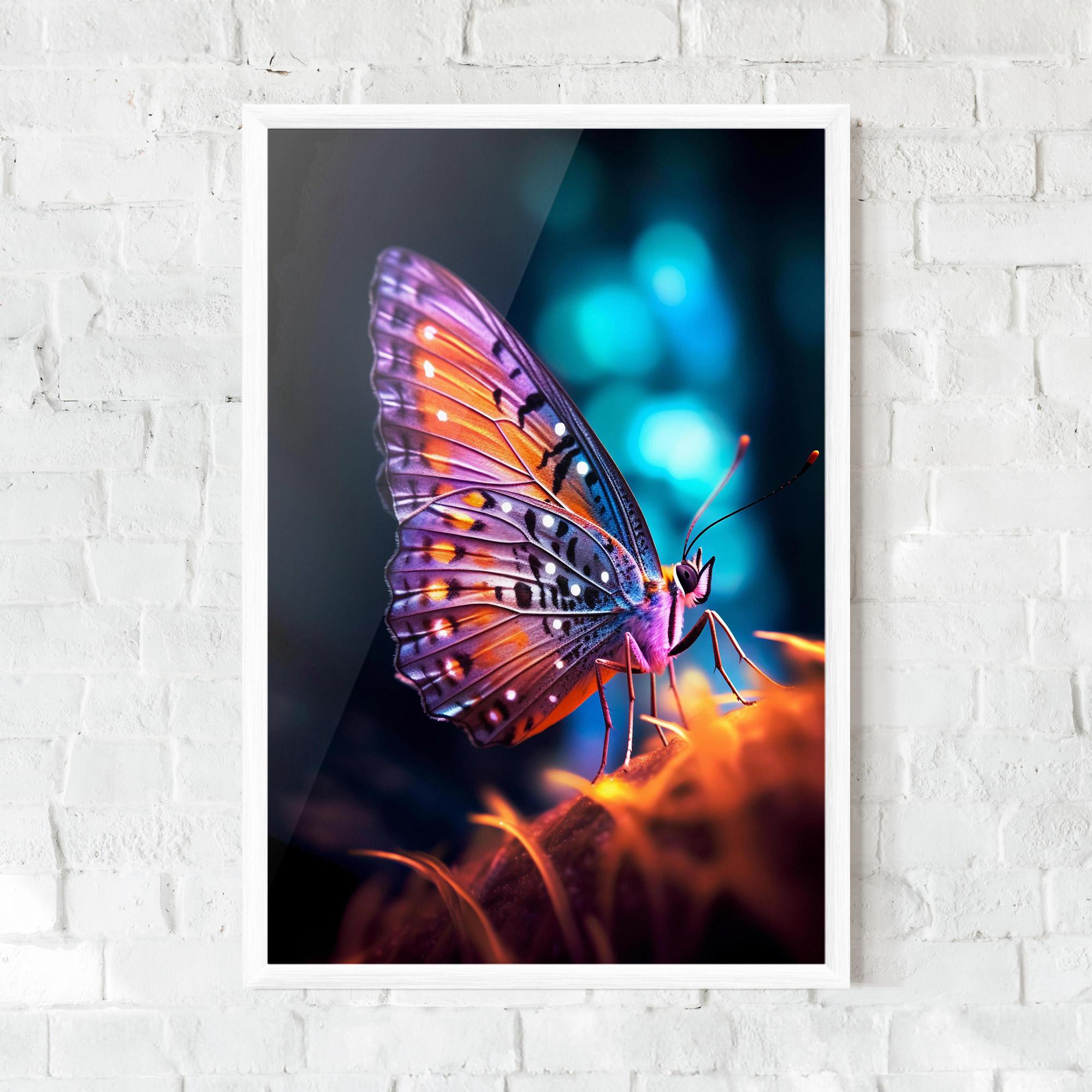 Рамкиран постер Purple Orange Butterfly mockup 0