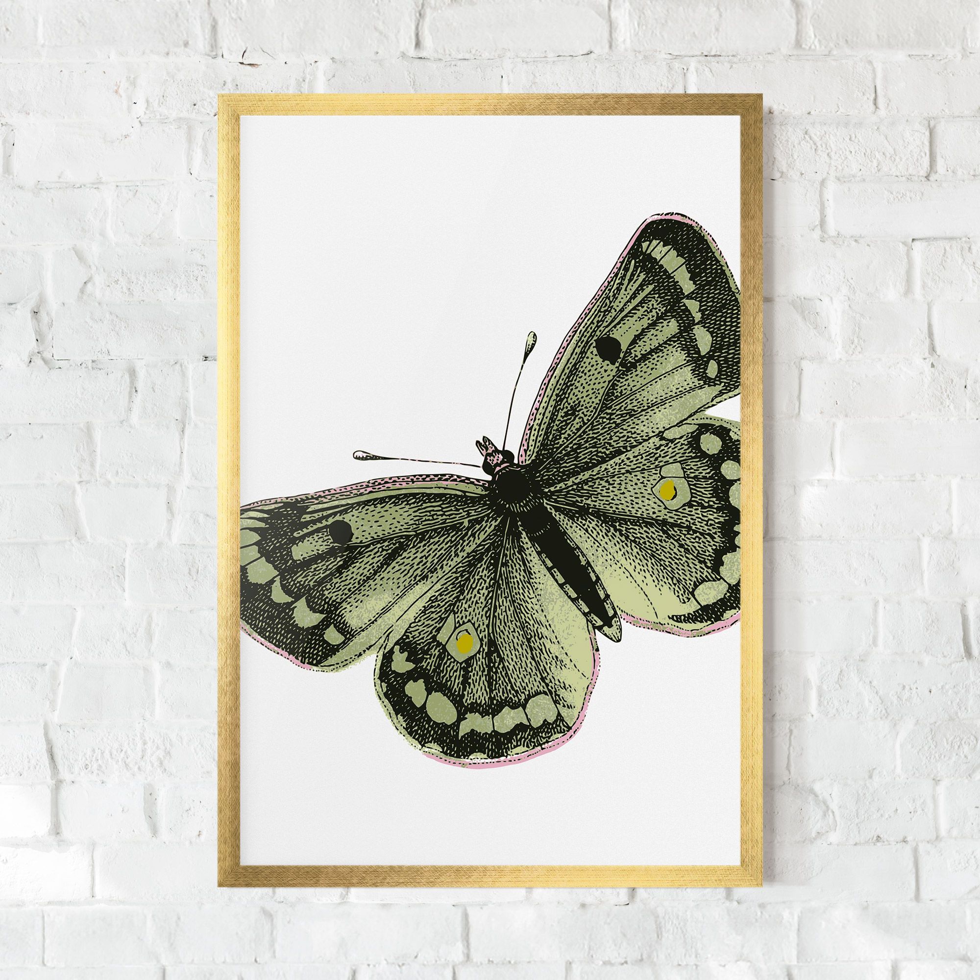 Grey Yellow Butterfly mockup 0