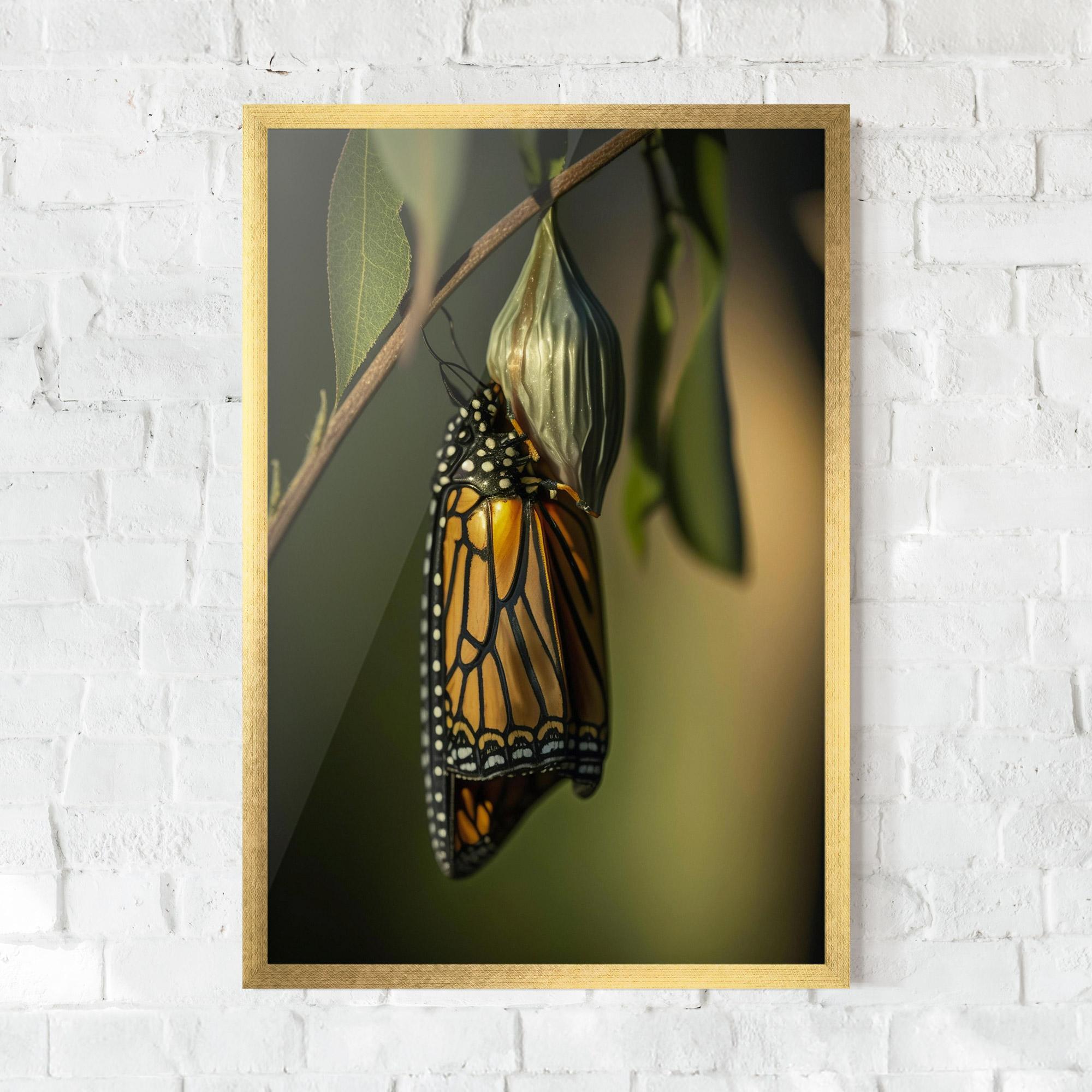 Рамкиран постер Yellow Black Butterfly mockup 0