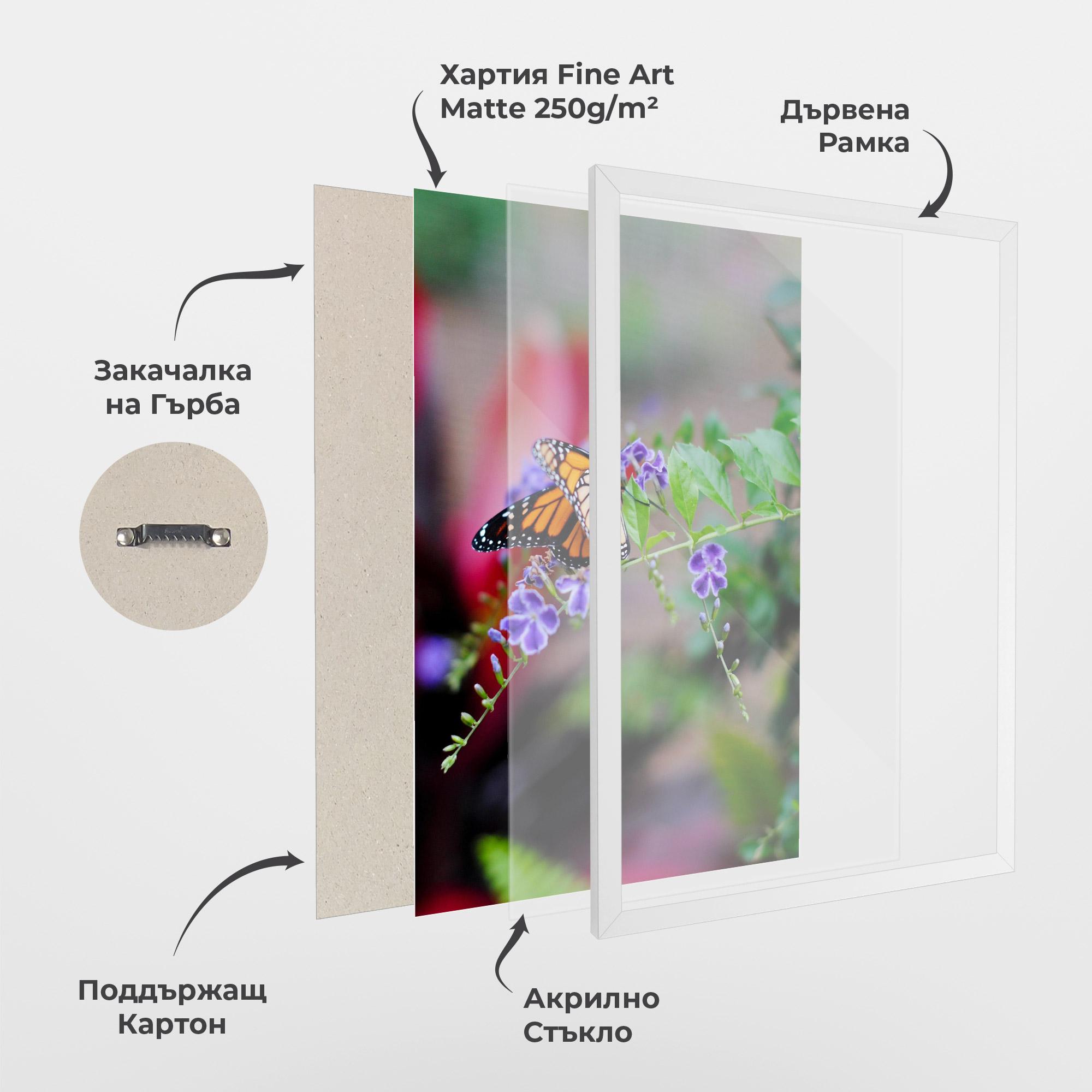 Рамкиран постер Strong Orange Butterfly mockup 1