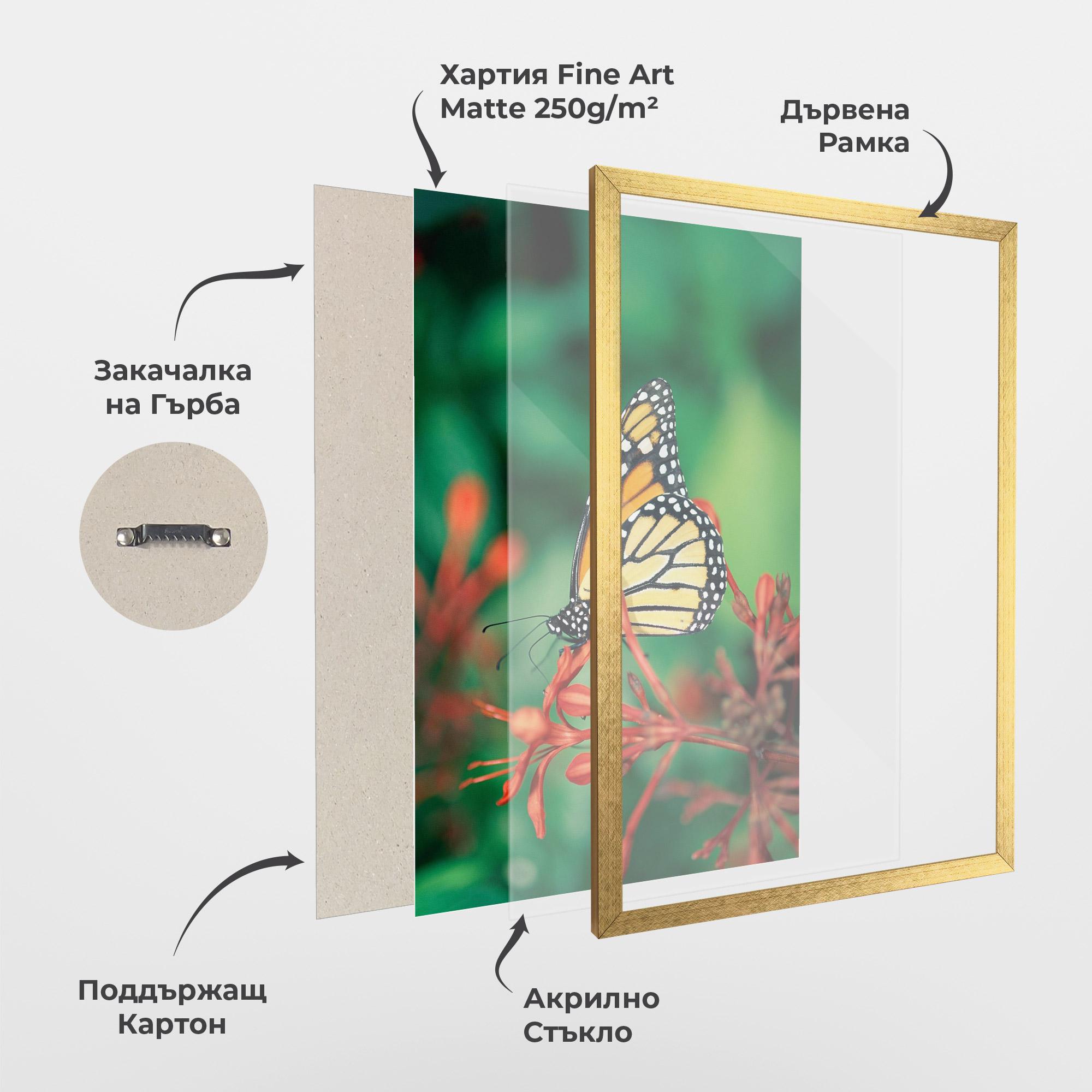 Рамкиран постер Small Orange Butterfly mockup 1