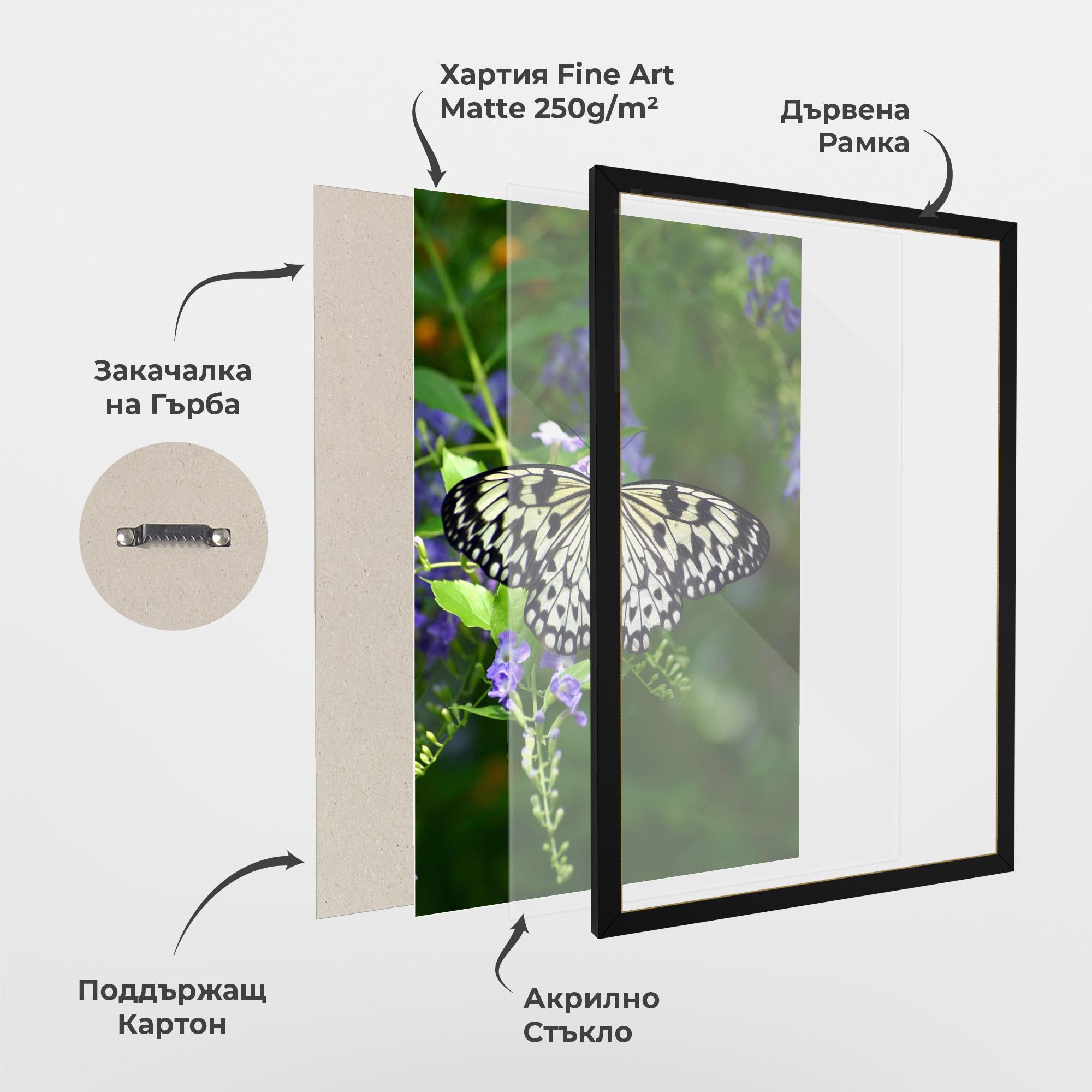 Рамкиран постер Pretty White Butterfly mockup 1