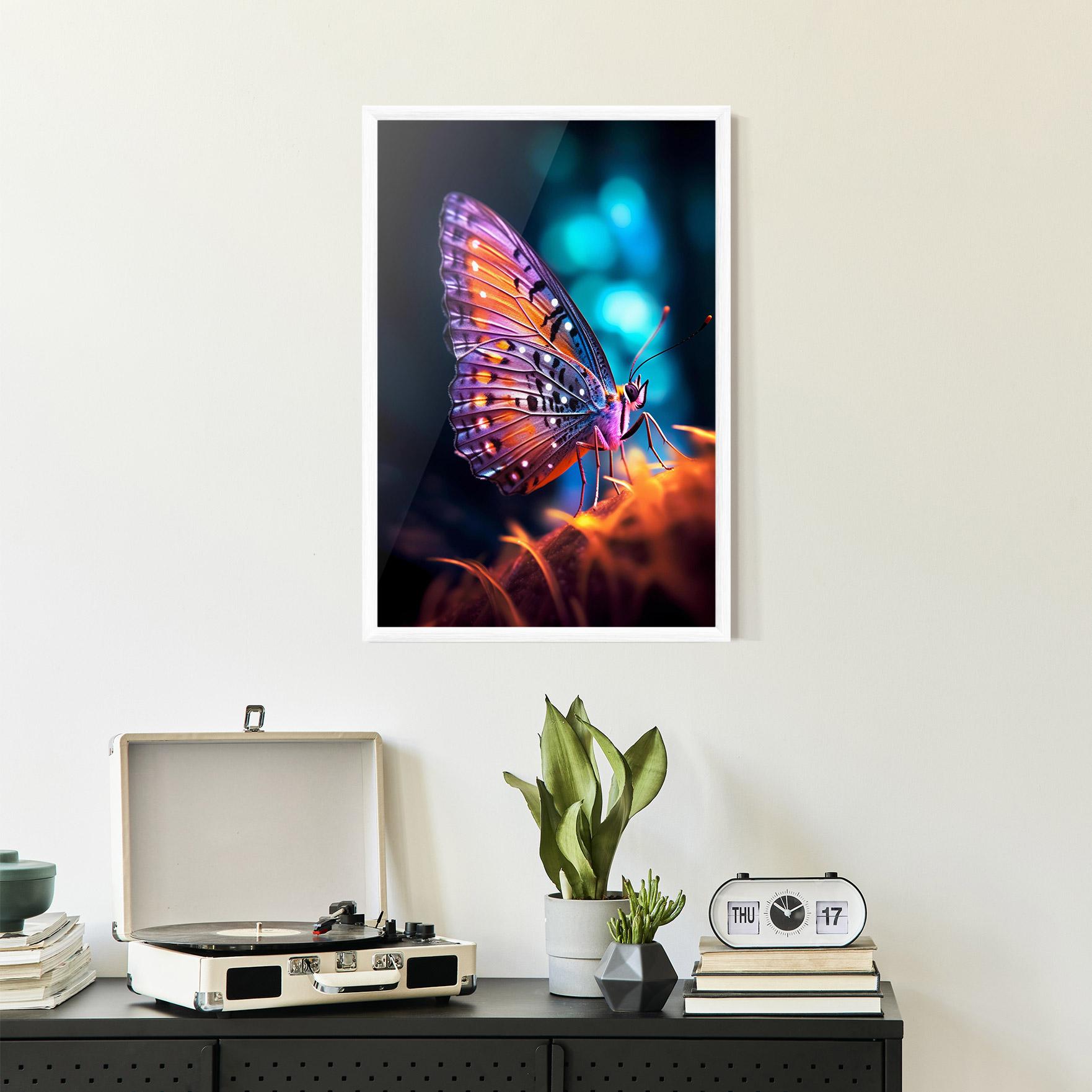 Рамкиран постер Purple Orange Butterfly mockup 2