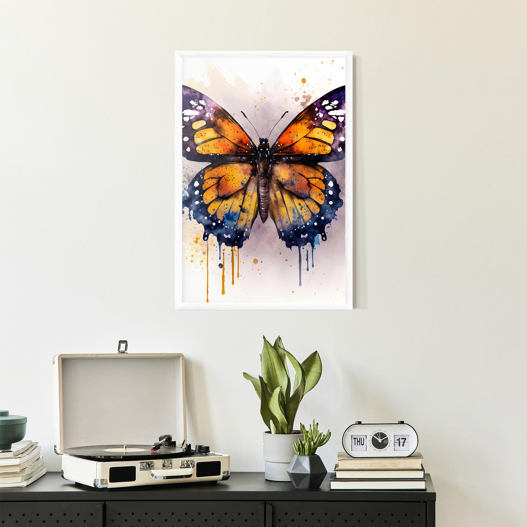 Рамкиран постер Watercolor Butterfly mockup 2