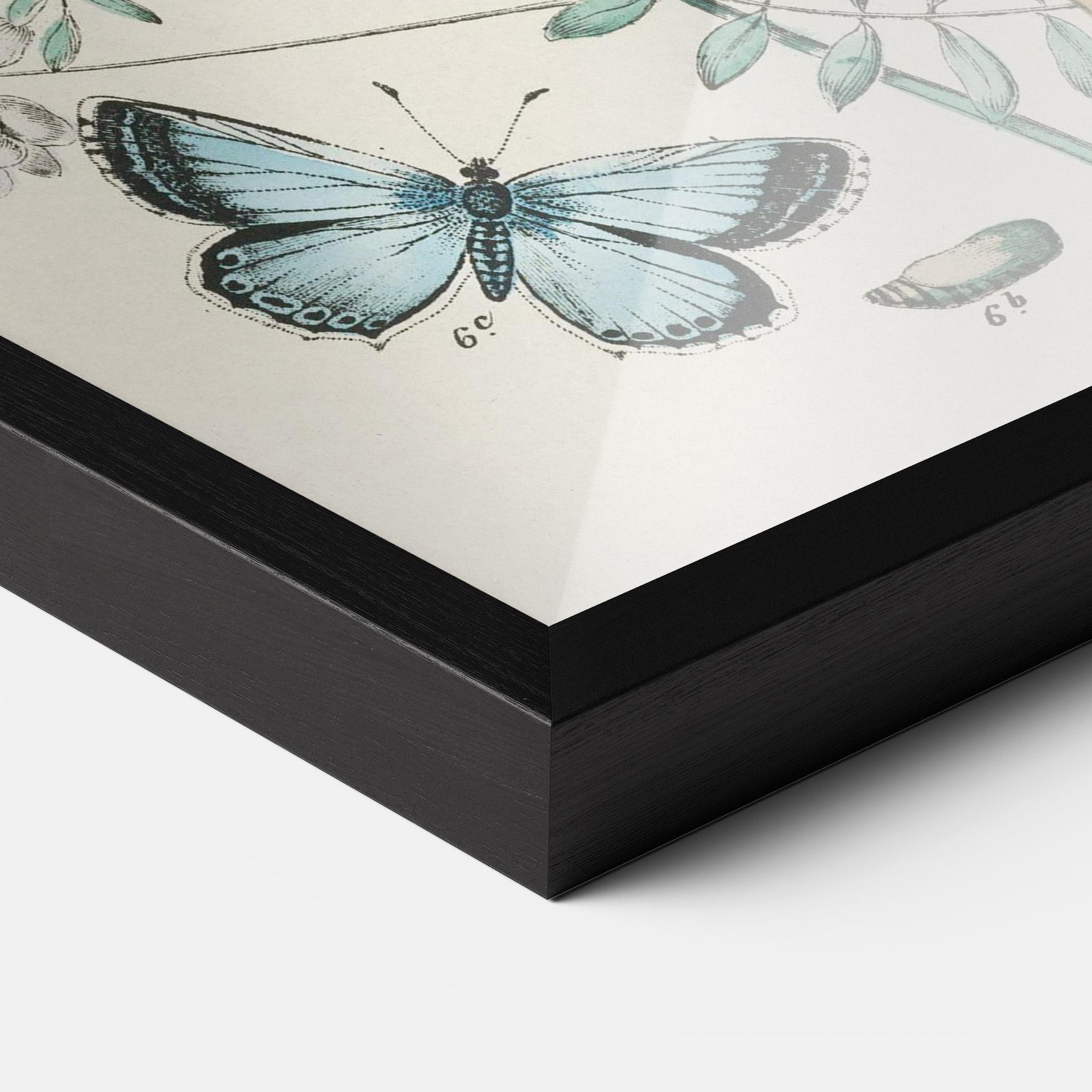 Рамкиран постер Blue Orange Butterflies mockup 3