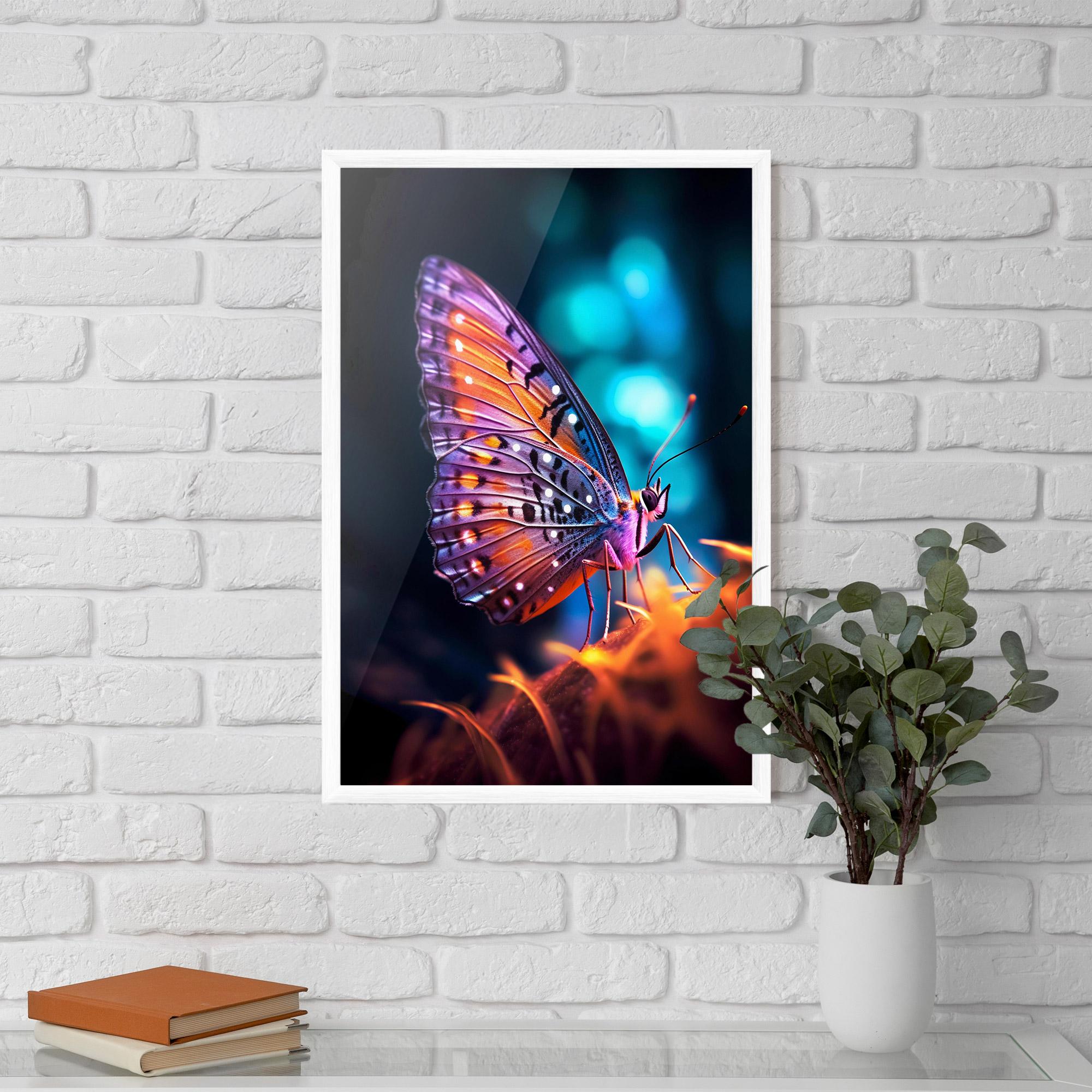 Рамкиран постер Purple Orange Butterfly mockup 5