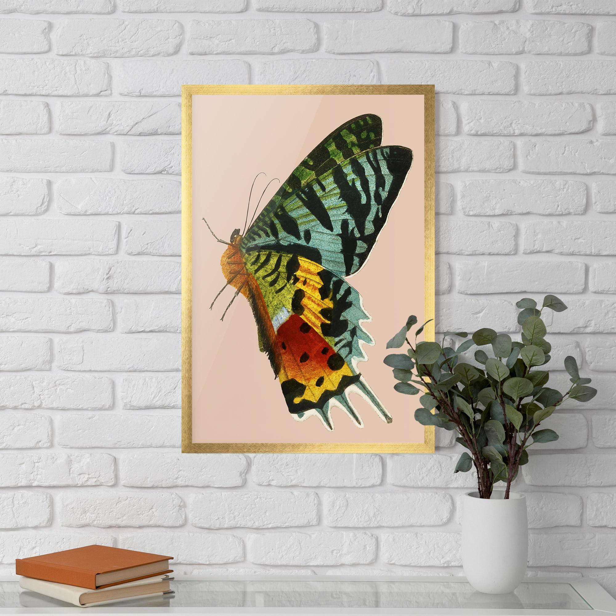 Рамкиран постер Butterfly On Pink mockup 5