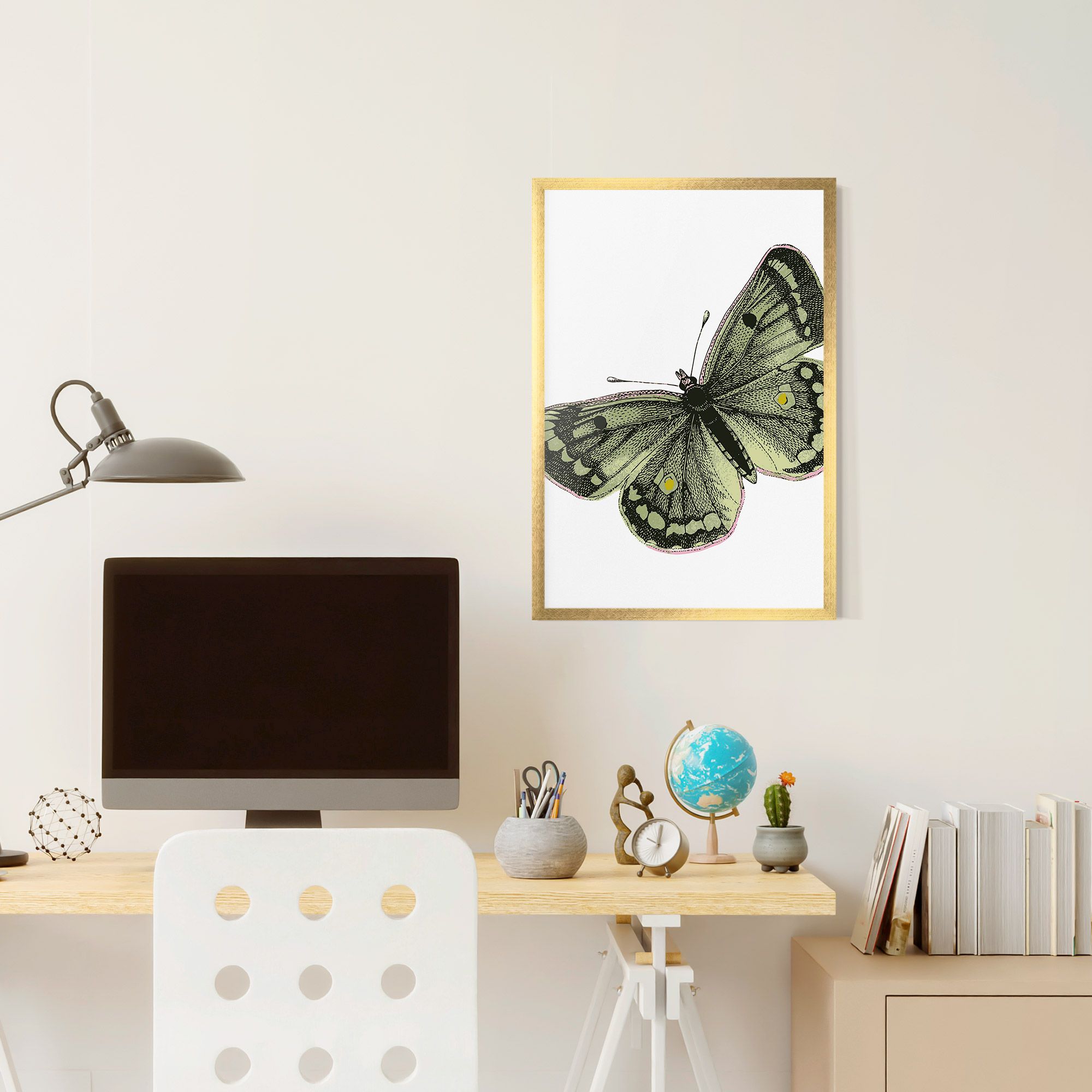 Grey Yellow Butterfly mockup 6