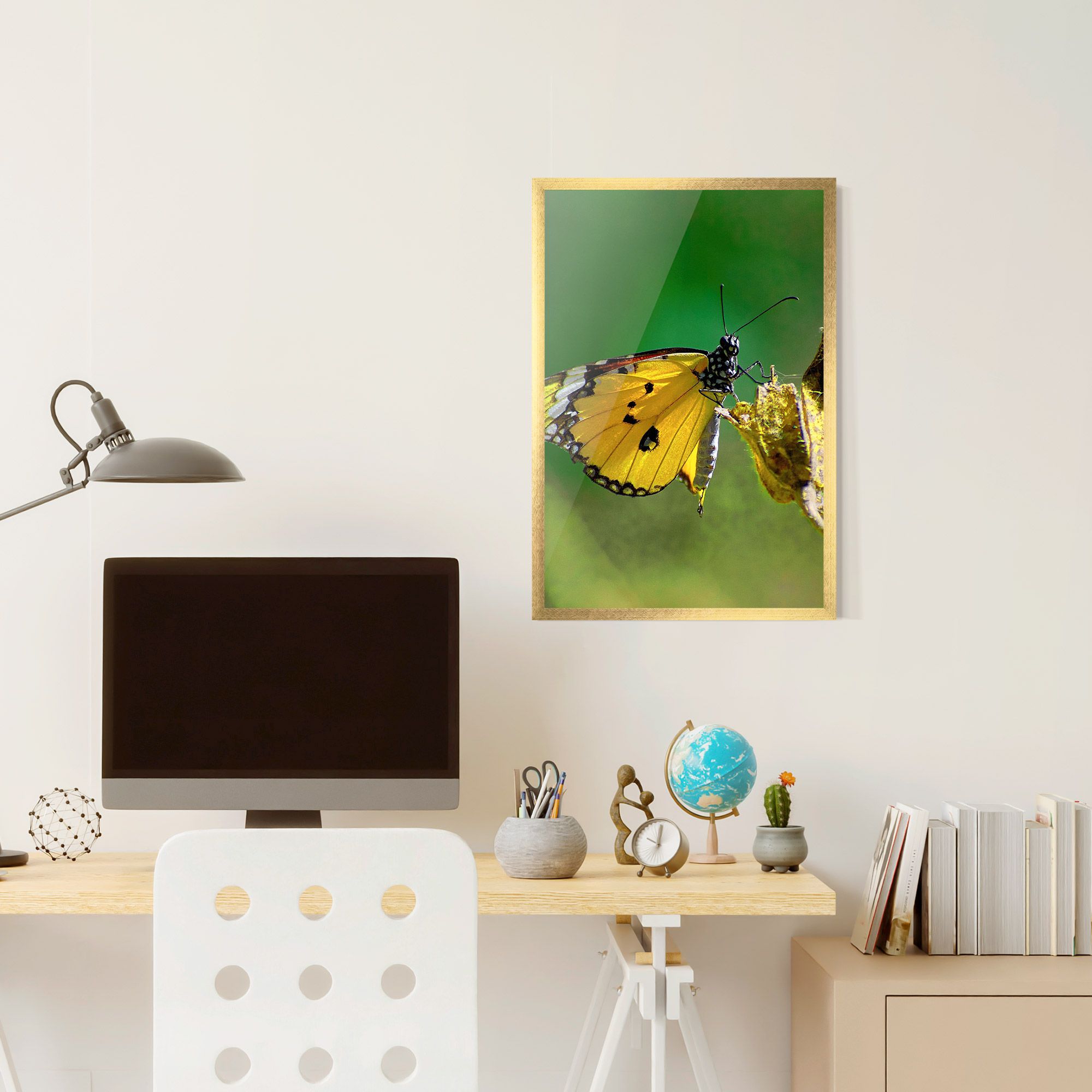 Yellow White Butterfly mockup 6
