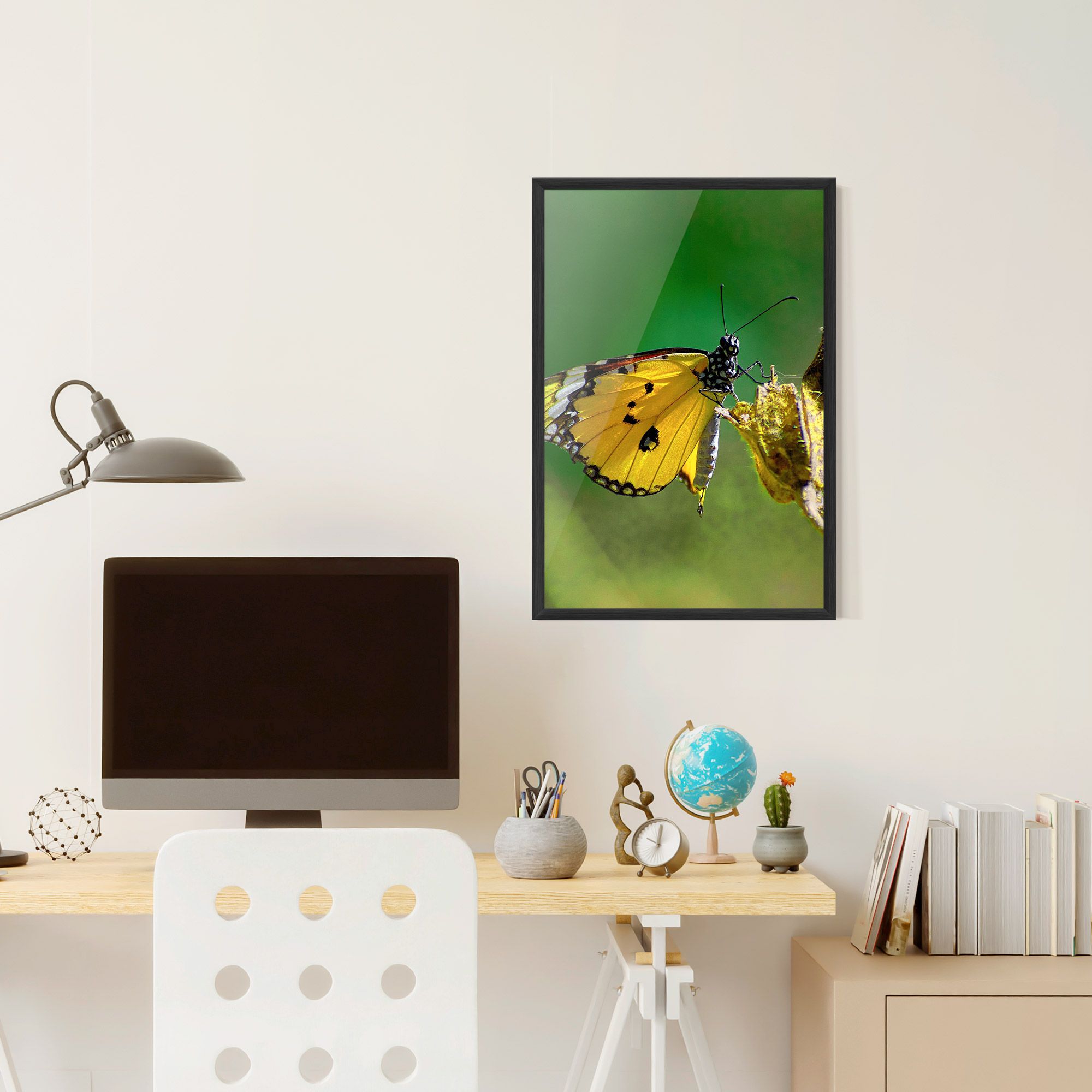 Yellow White Butterfly mockup 6