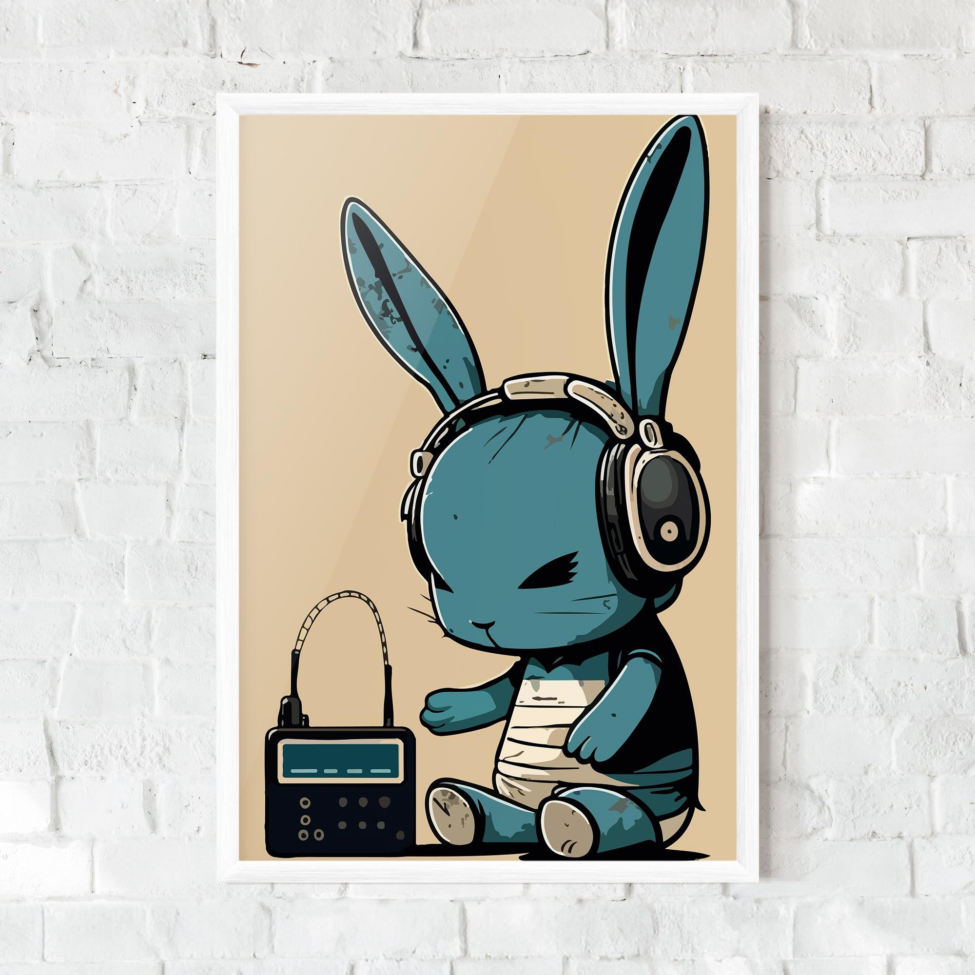 Рамкиран постер Blue Baby Bunny mockup 0