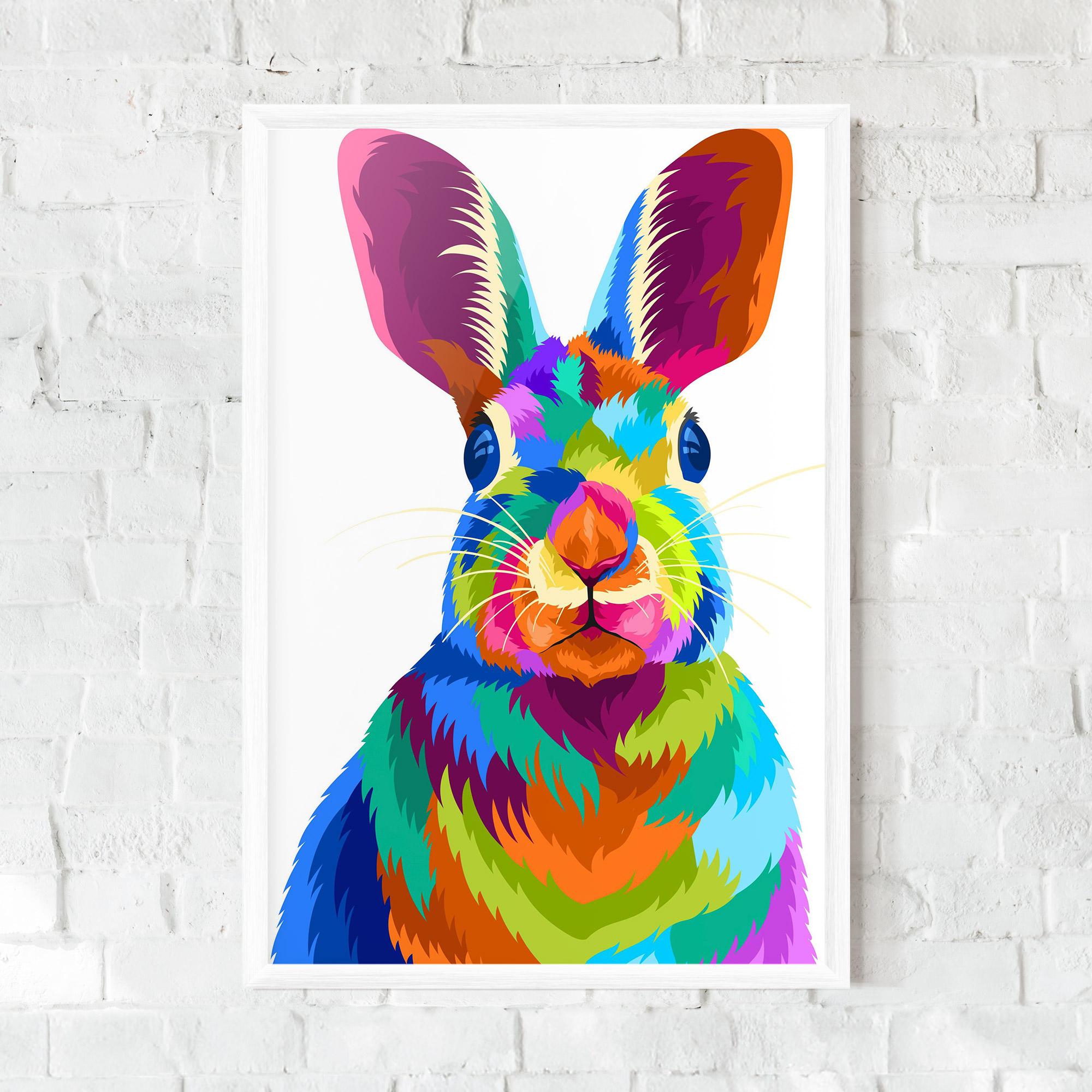 Рамкиран постер Rabbit Art Style mockup 0
