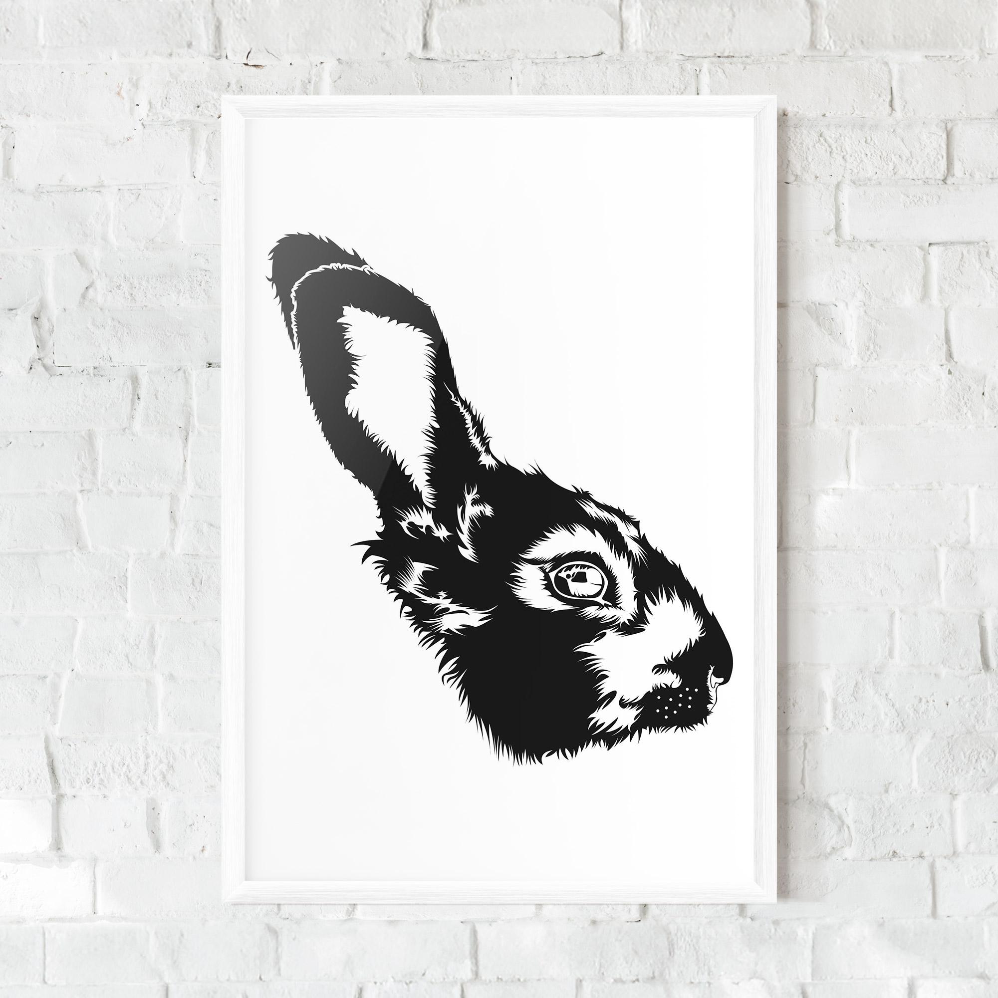 Рамкиран постер Rabbit Head mockup 0