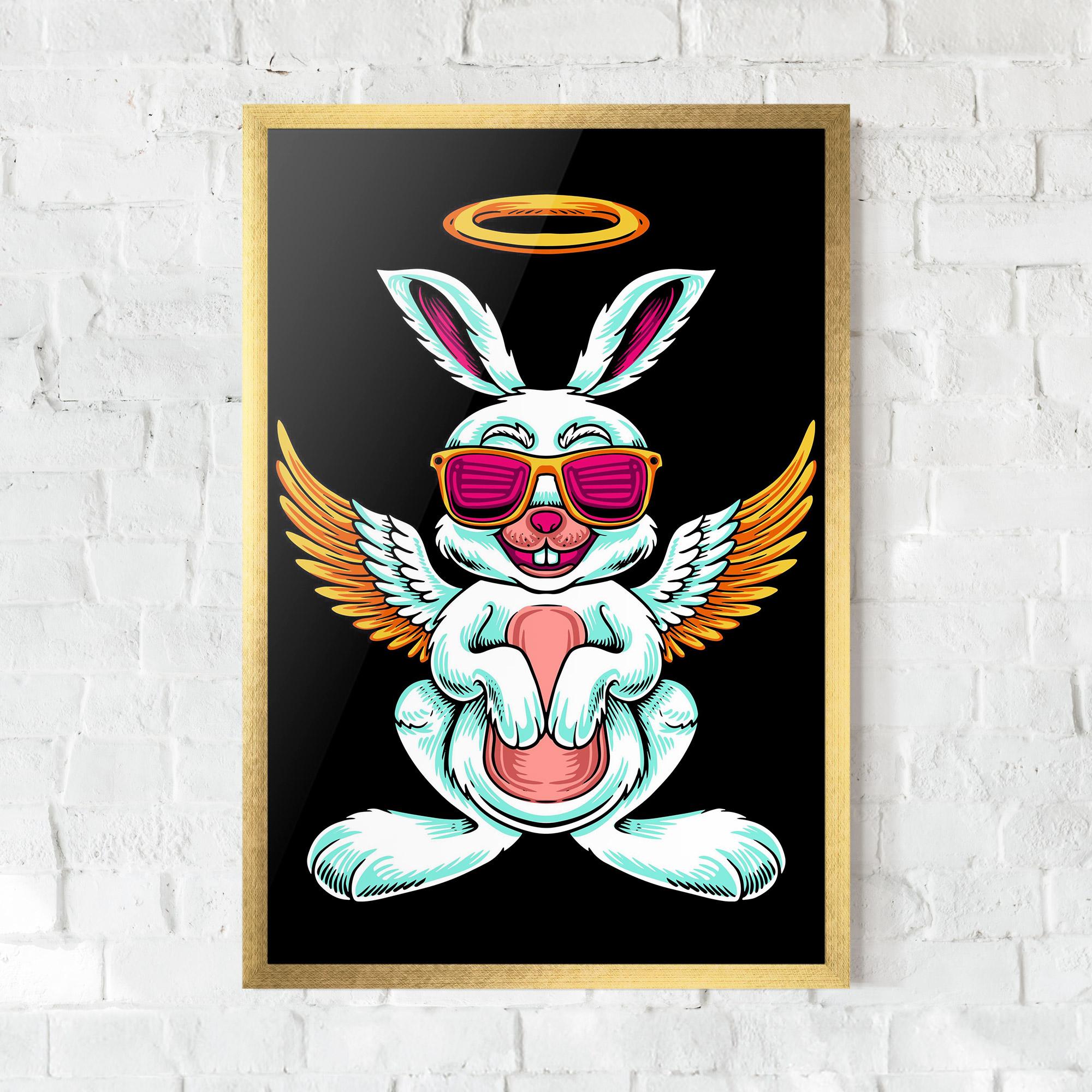 Рамкиран постер Angel Cool Bunny mockup 0