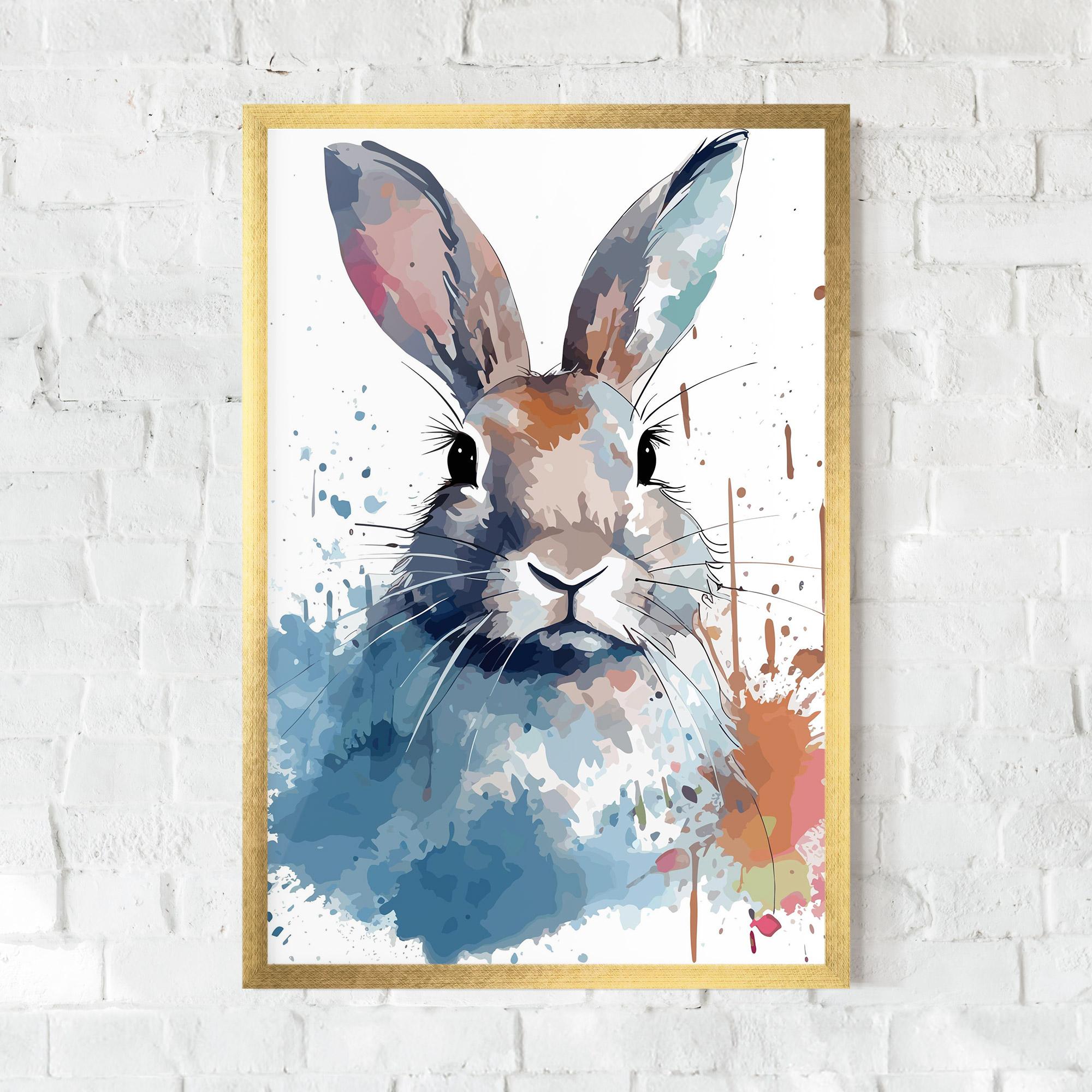 Рамкиран постер Bunny Art Splash mockup 0