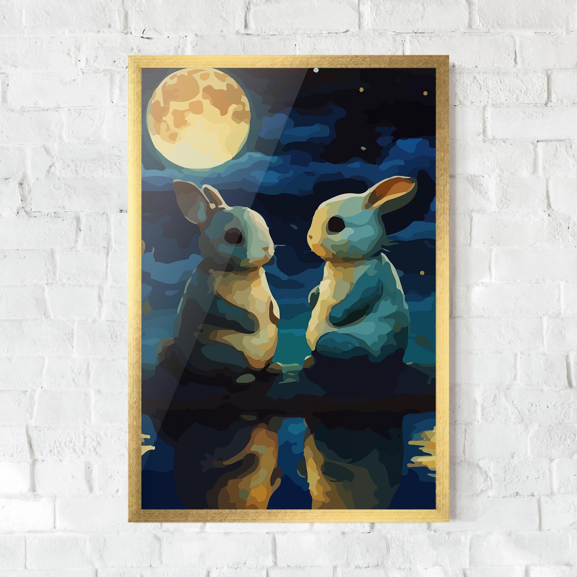 Рамкиран постер Full Moon Bunny mockup 0