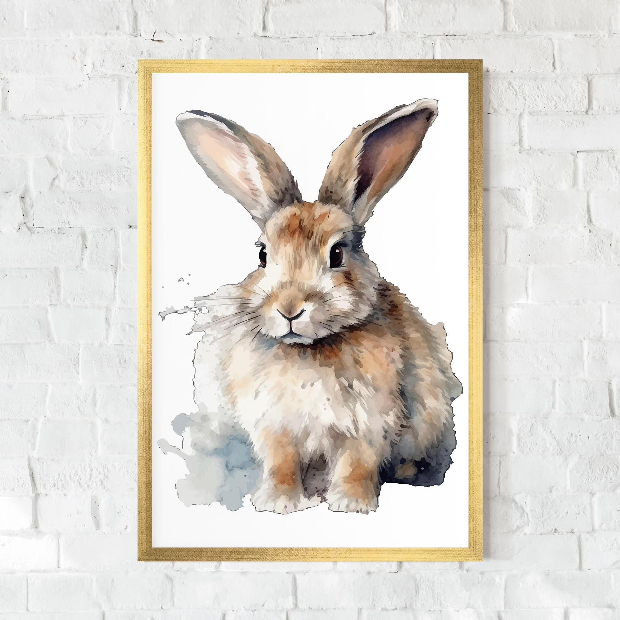 Рамкиран постер Watercolor Cute Bunny mockup 0