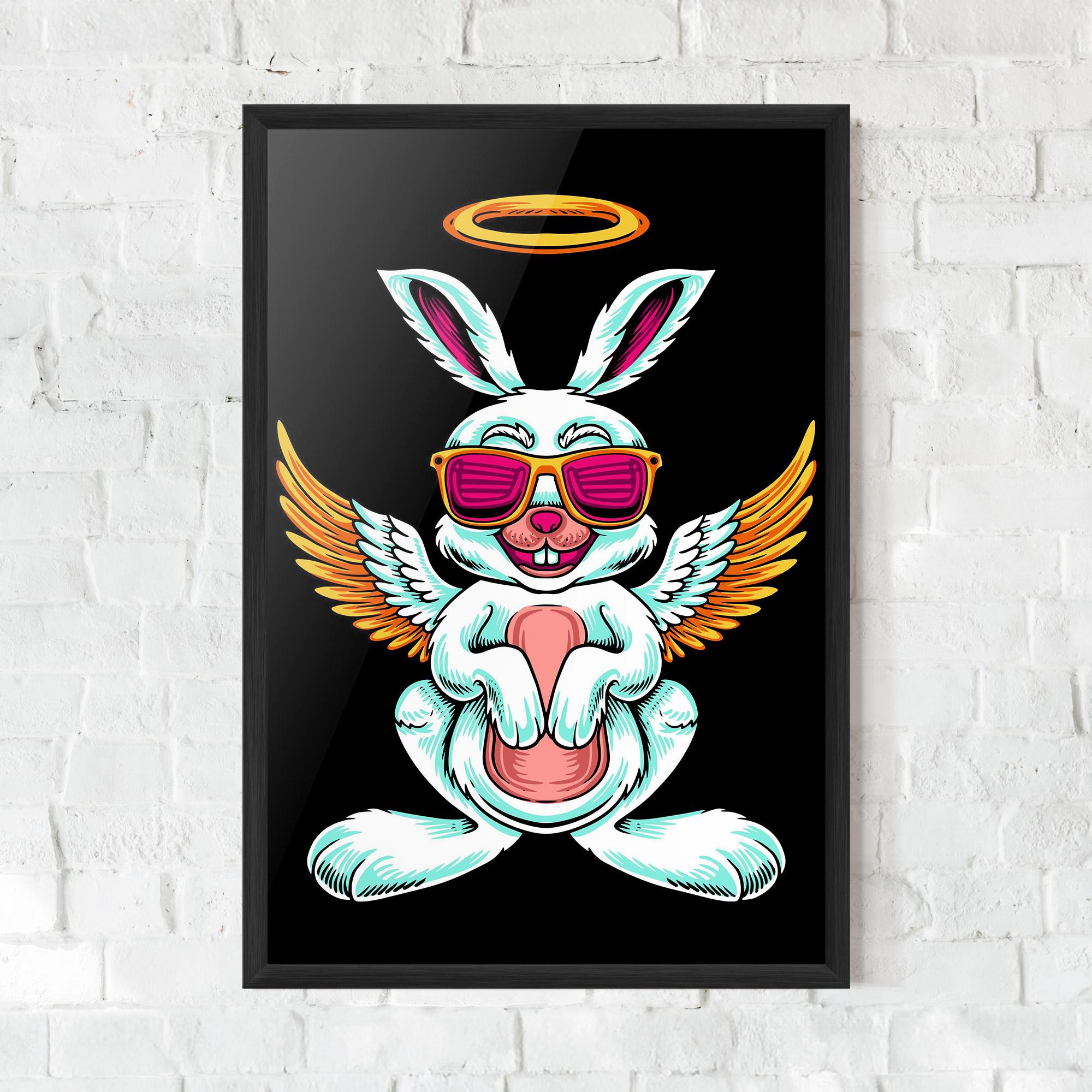 Рамкиран постер Angel Cool Bunny mockup 0