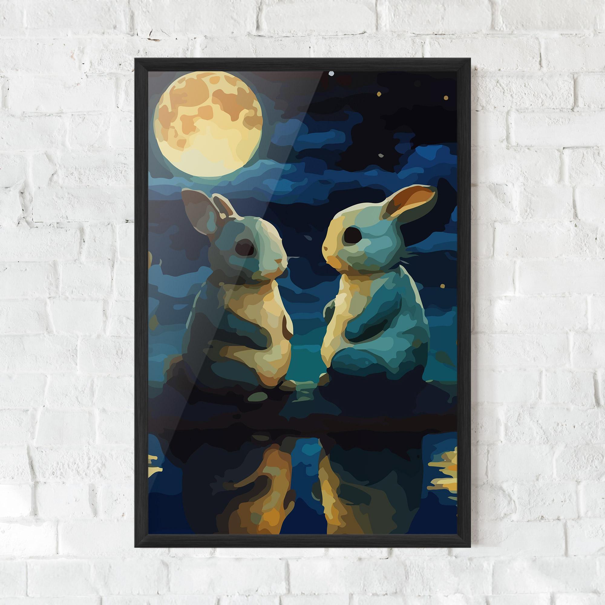 Рамкиран постер Full Moon Bunny mockup 0
