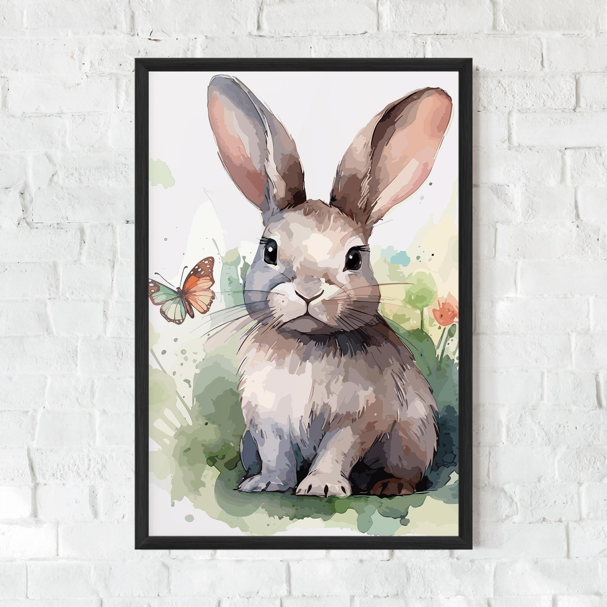Рамкиран постер Pretty Bunny Art mockup 0