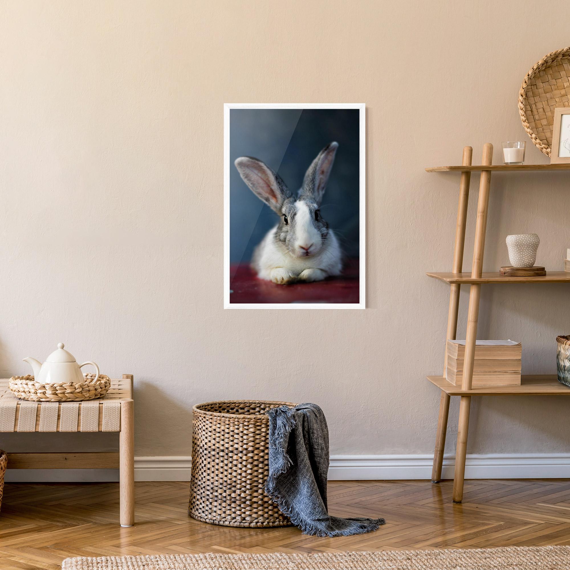 Рамкиран постер Cute Grey Bunny mockup 9