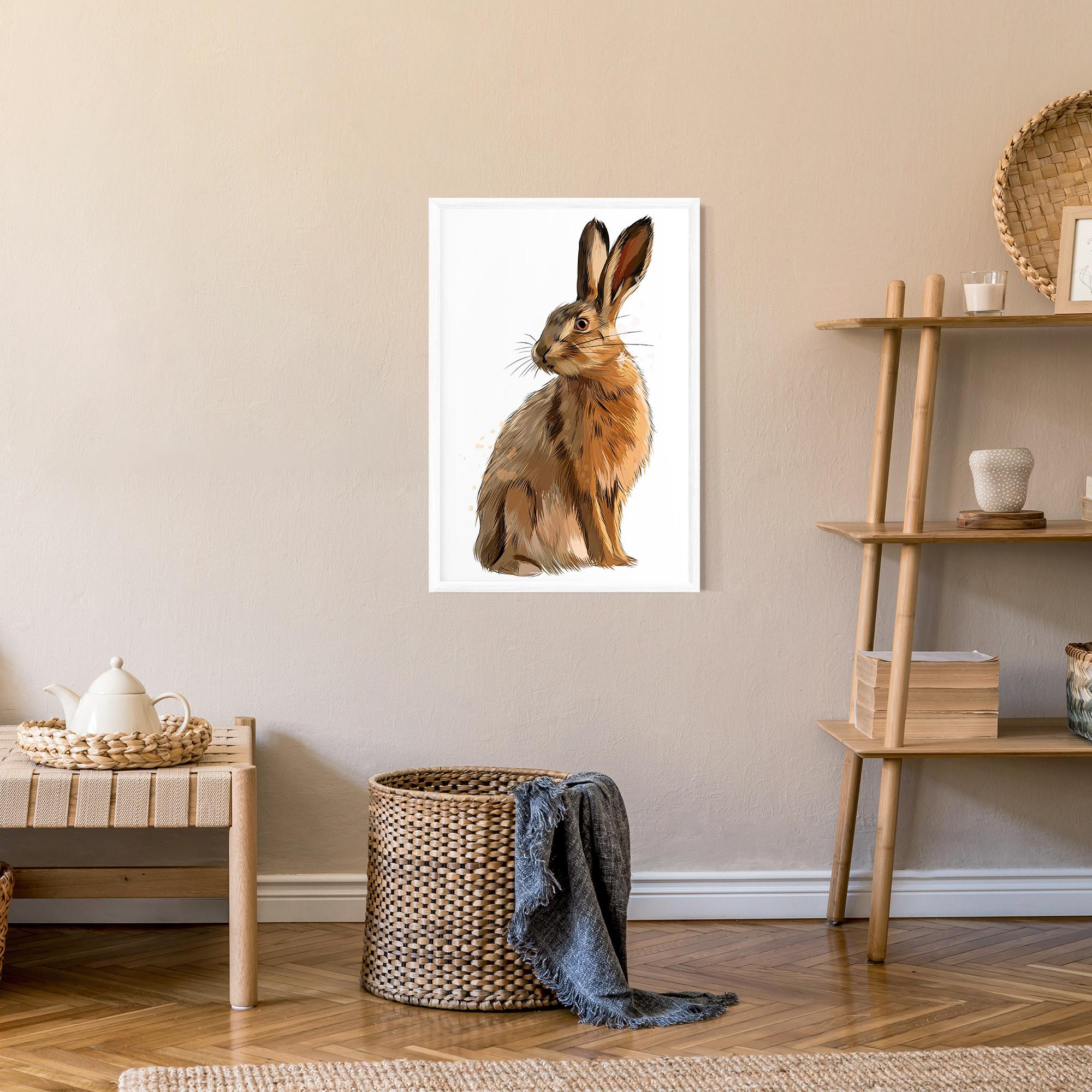 Рамкиран постер Painted Bunny mockup 9