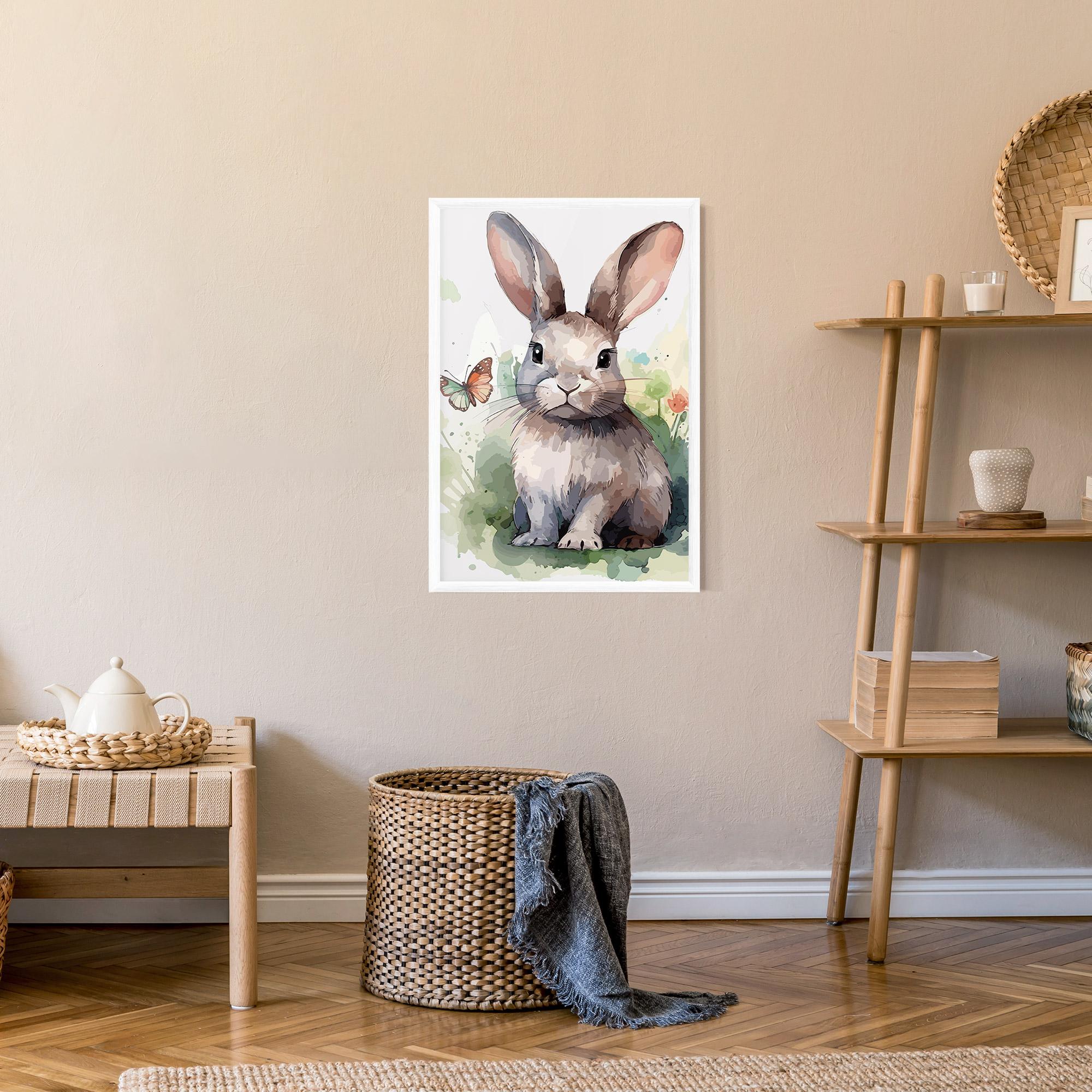 Рамкиран постер Pretty Bunny Art mockup 9