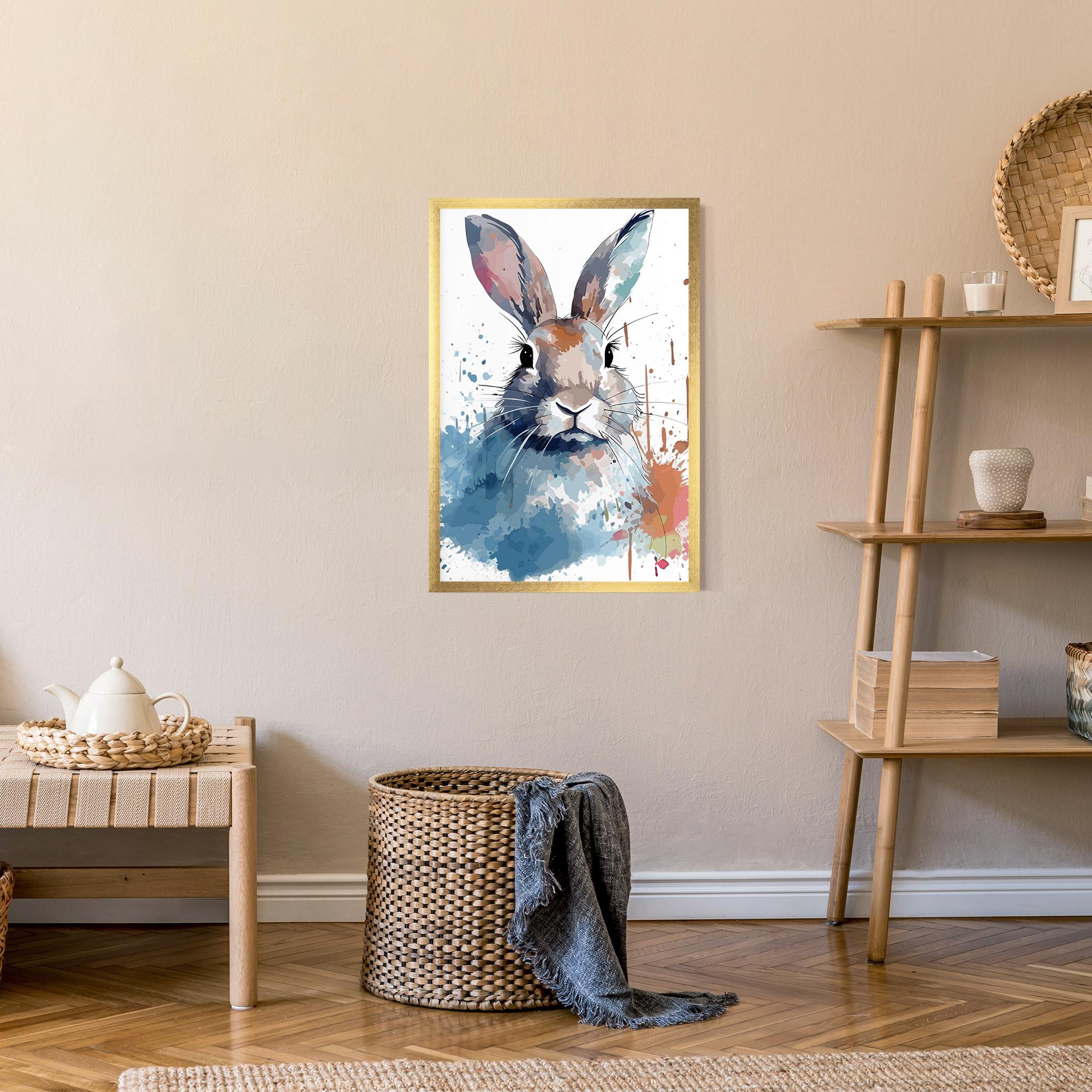 Рамкиран постер Bunny Art Splash mockup 9
