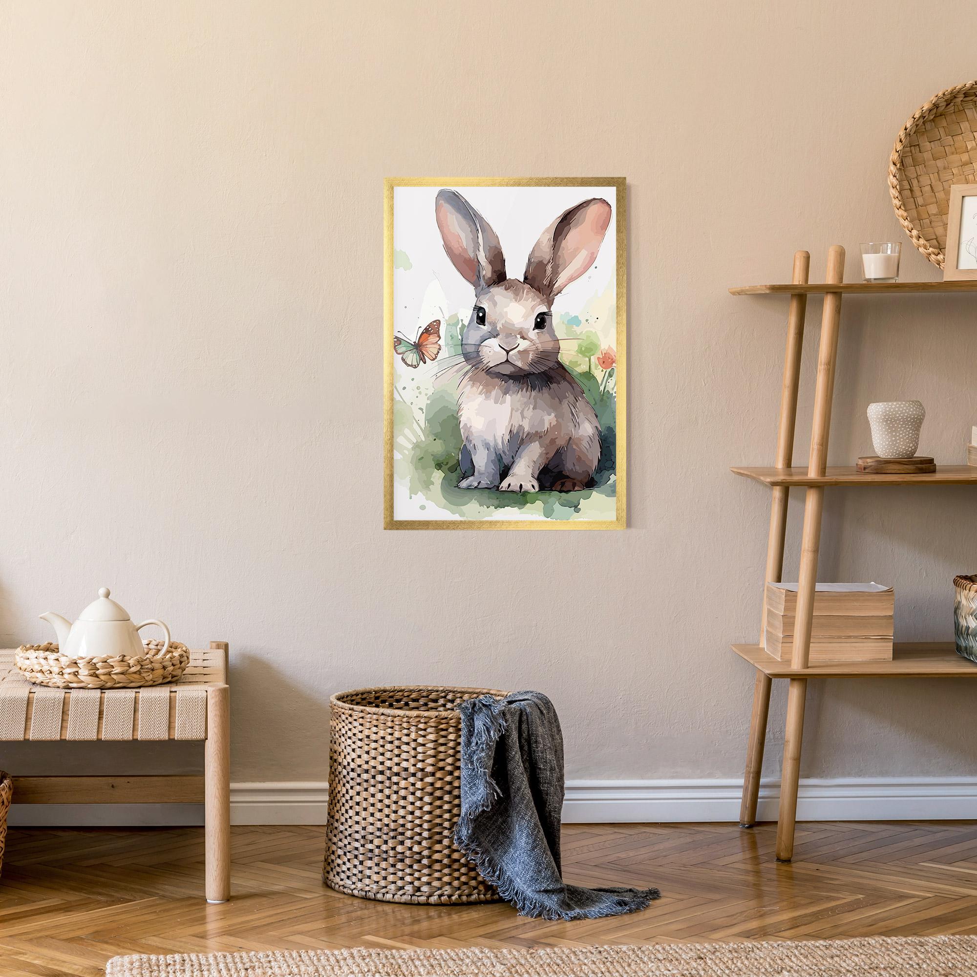 Рамкиран постер Pretty Bunny Art mockup 9