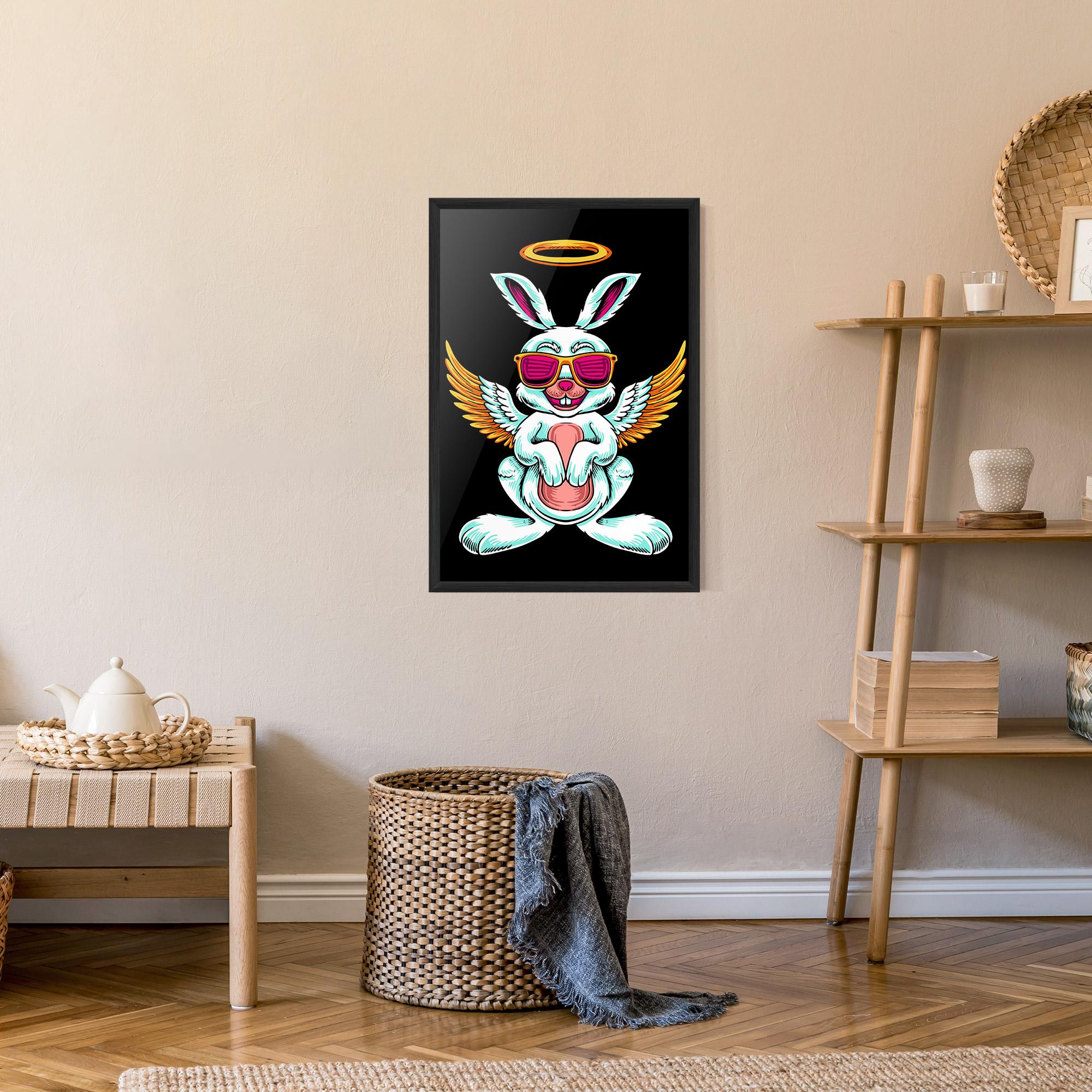 Рамкиран постер Angel Cool Bunny mockup 9