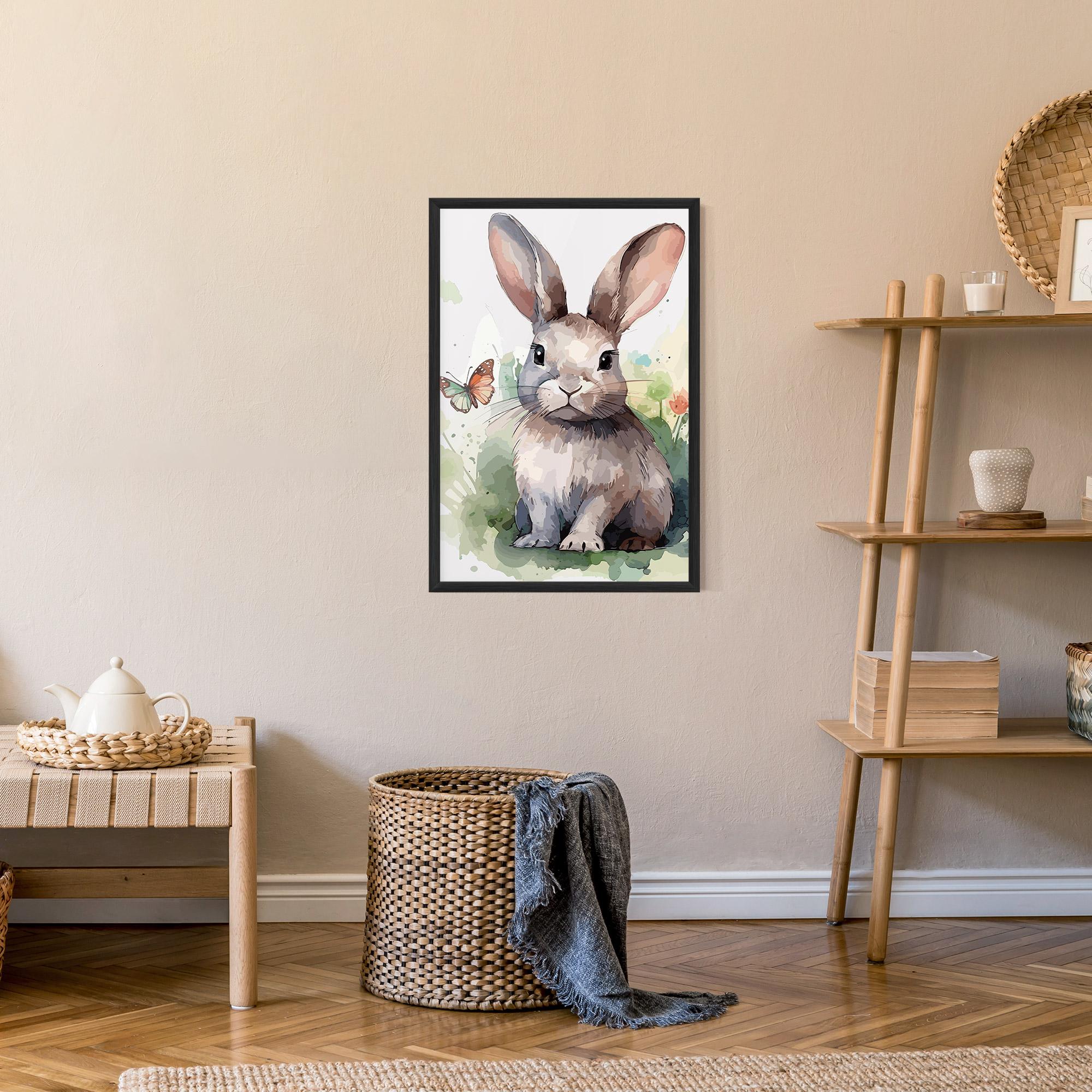 Рамкиран постер Pretty Bunny Art mockup 9
