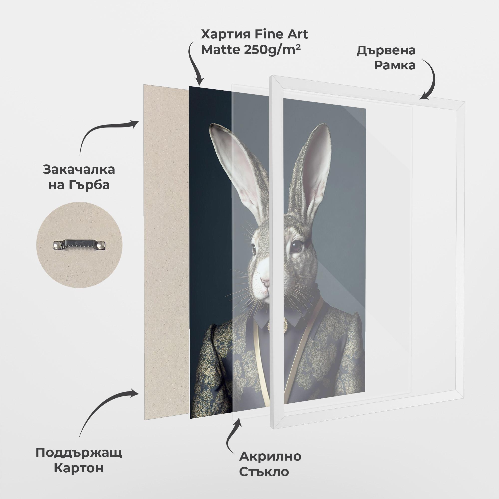 Рамкиран постер Elegant Rabbit mockup 1