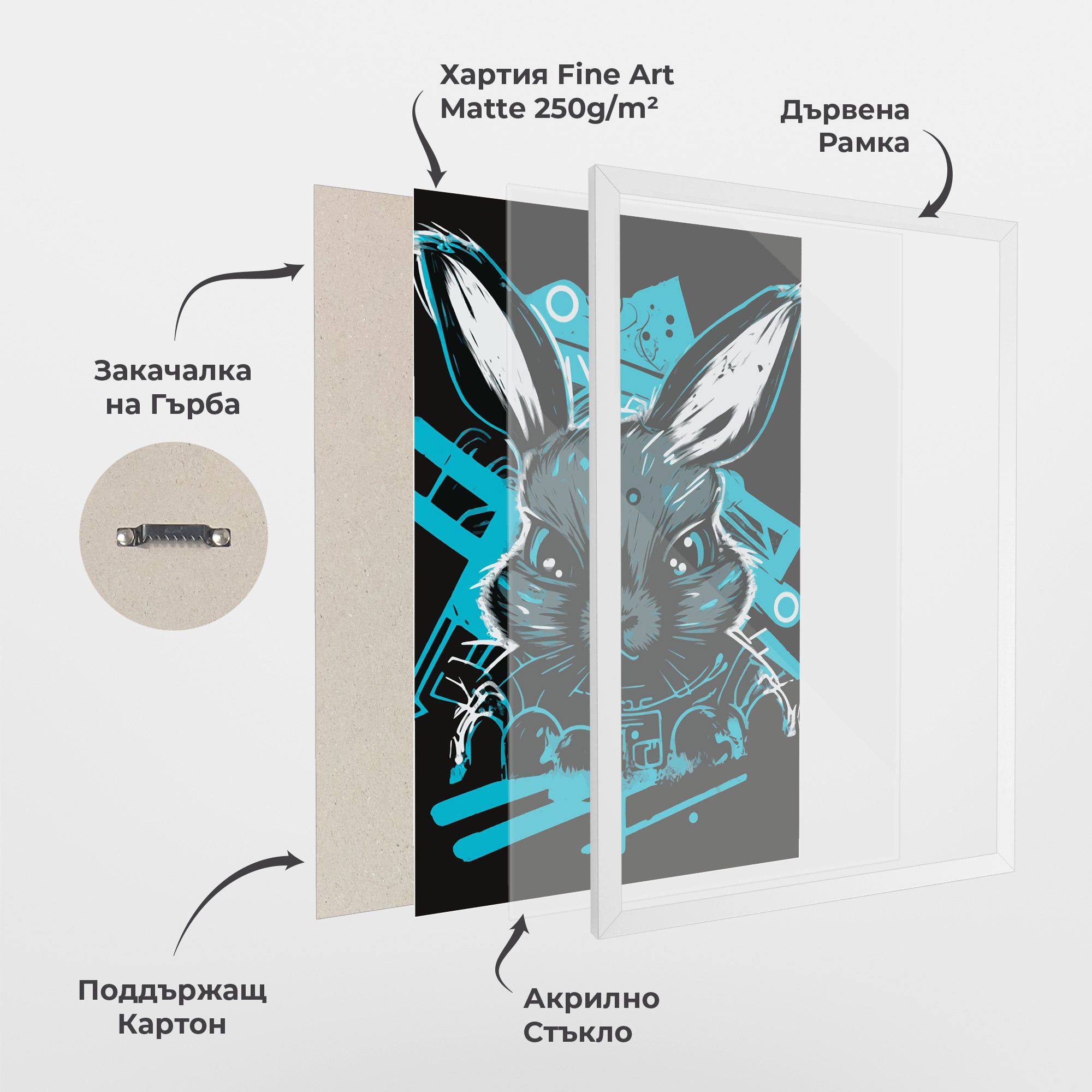 Grey Blue Bunny mockup 1